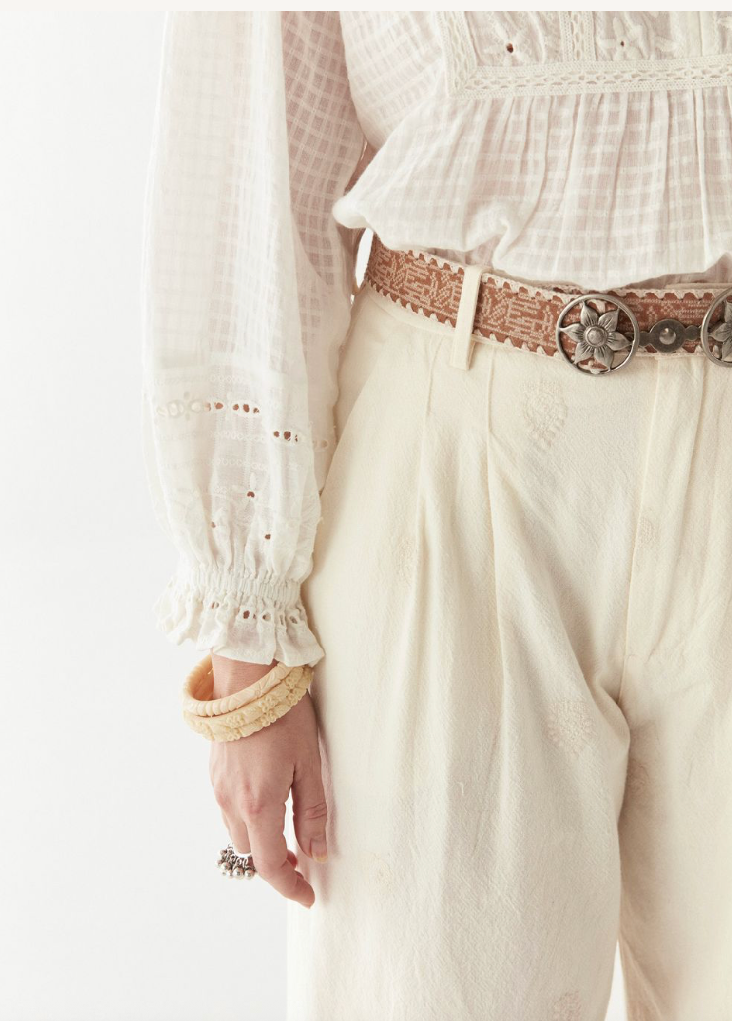 SABINE LACE BLOUSE - Pearl