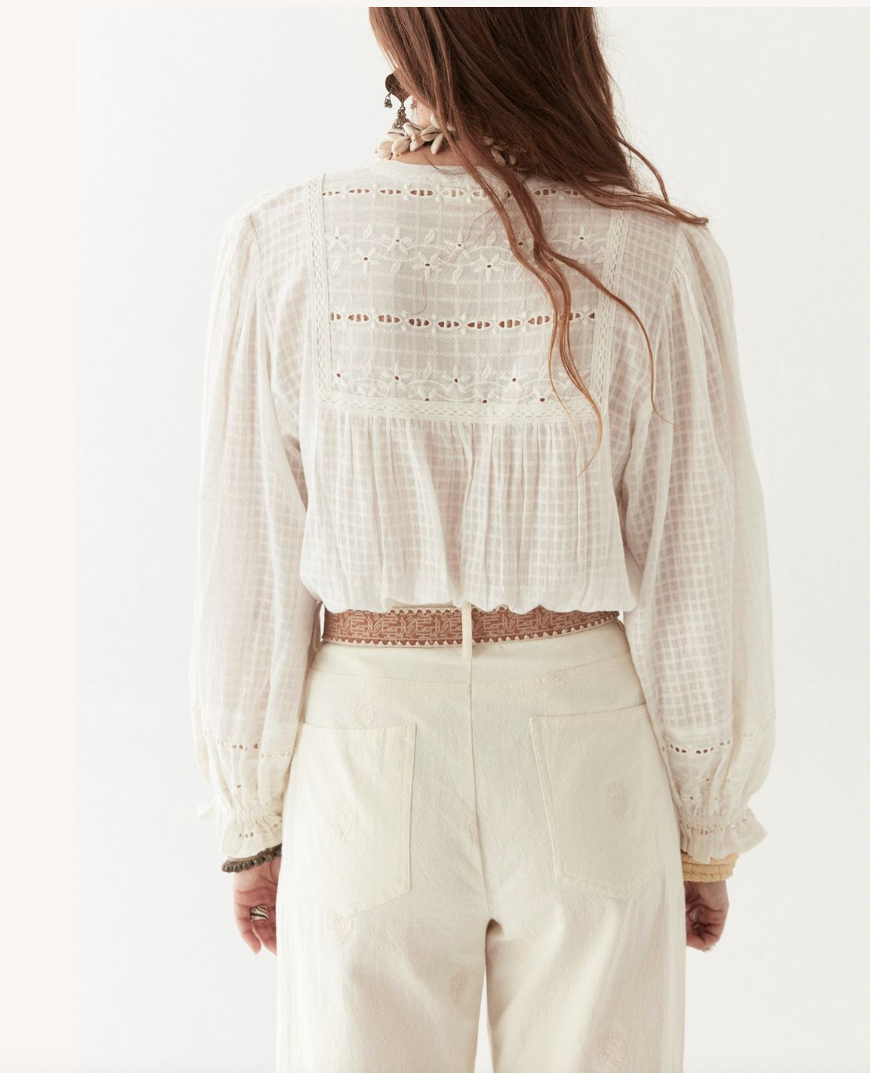 SABINE LACE BLOUSE - Pearl