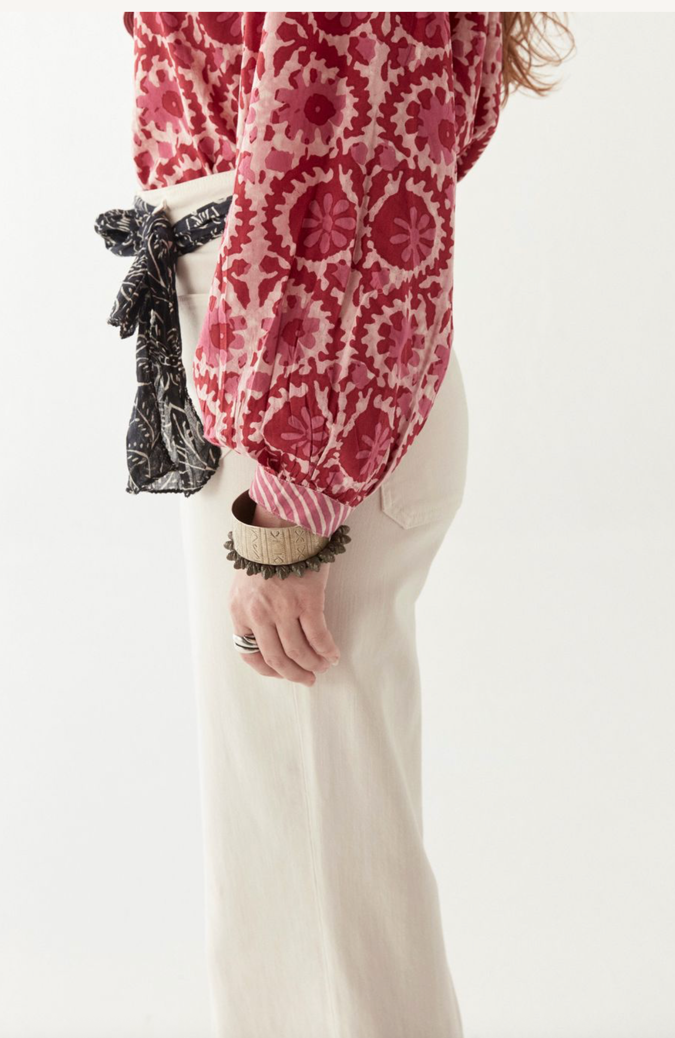 LEANDRA BLOUSE - Flamingo Grooves Hot Pink