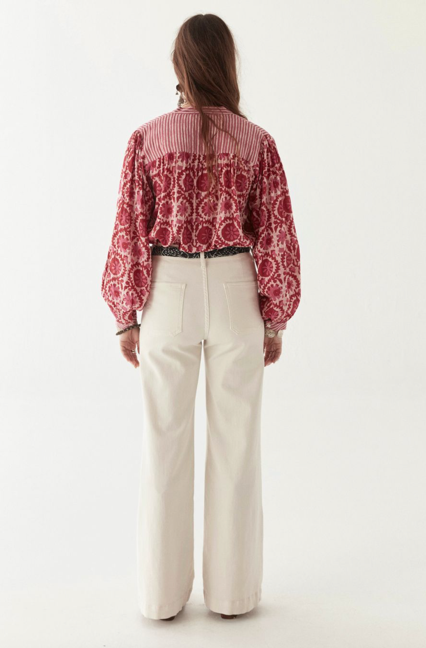 LEANDRA BLOUSE - Flamingo Grooves Hot Pink