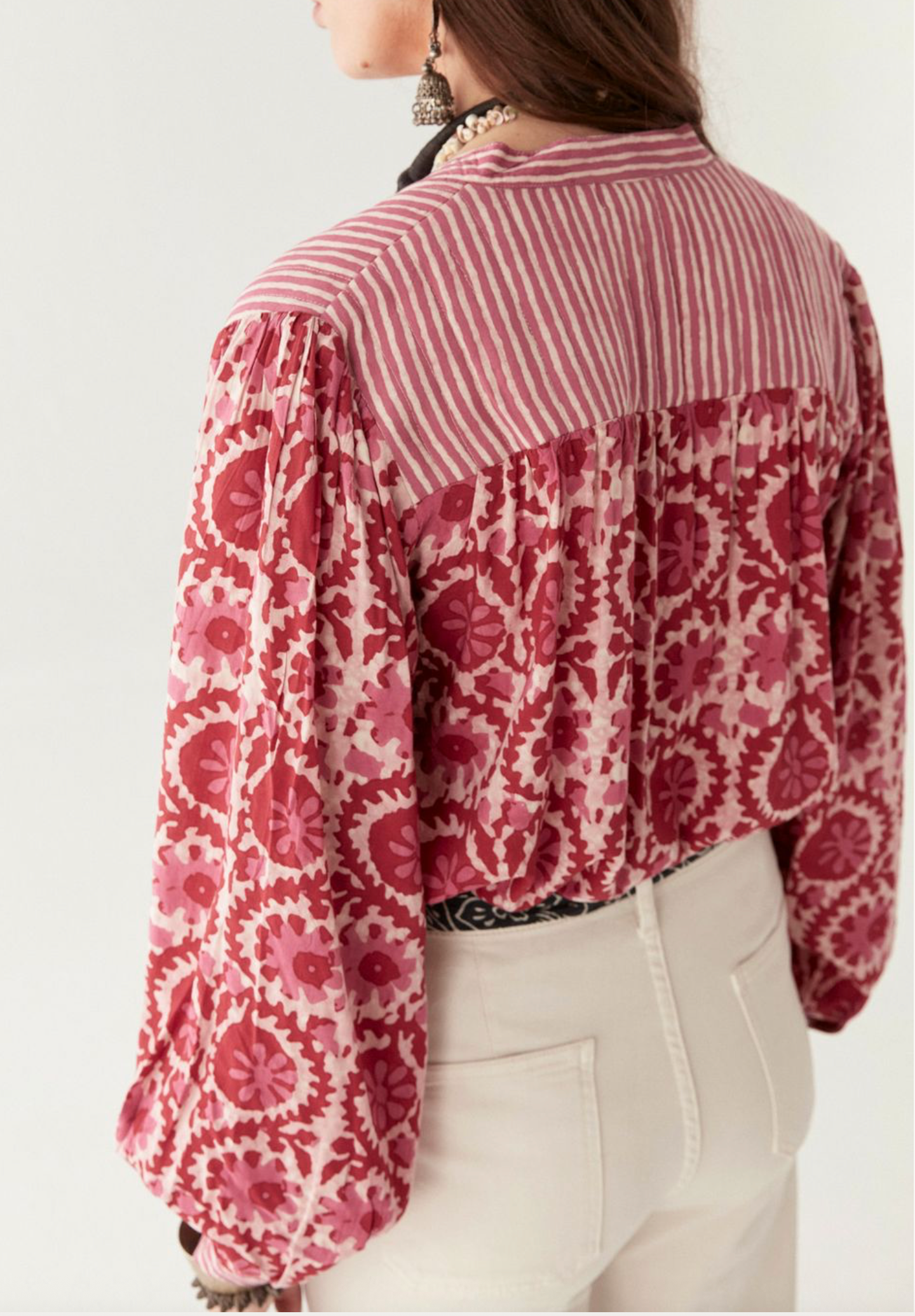 LEANDRA BLOUSE - Flamingo Grooves Hot Pink