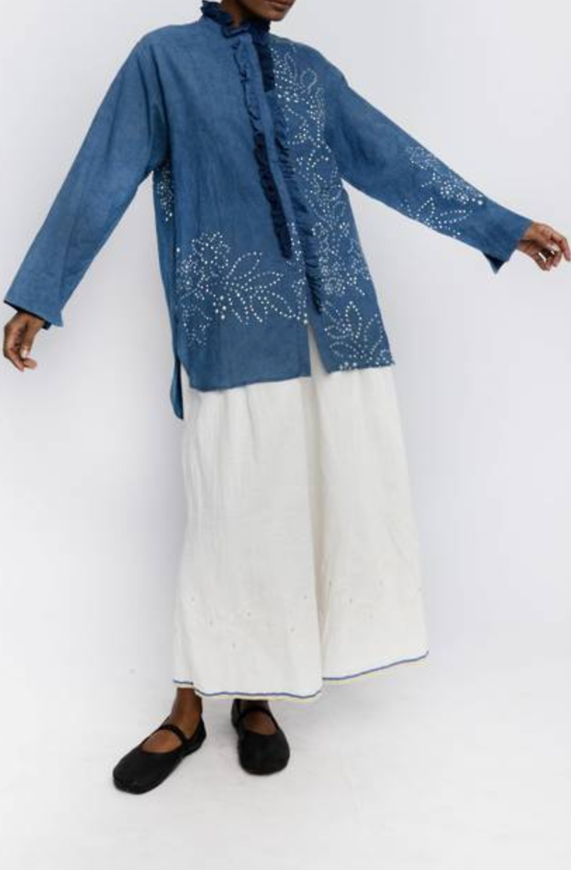 AMBER 53 - Soft Blue Indigo Shirt