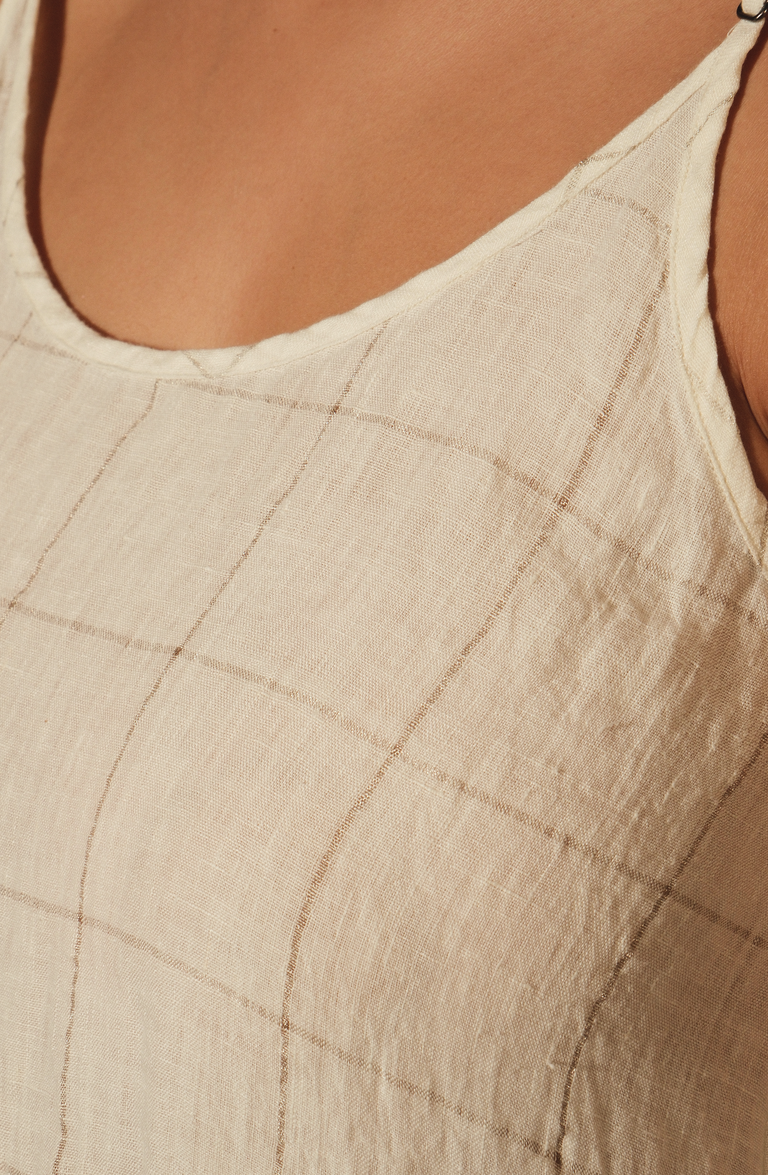 AGNEYA SLIP DRESS - Ivory/Taupe