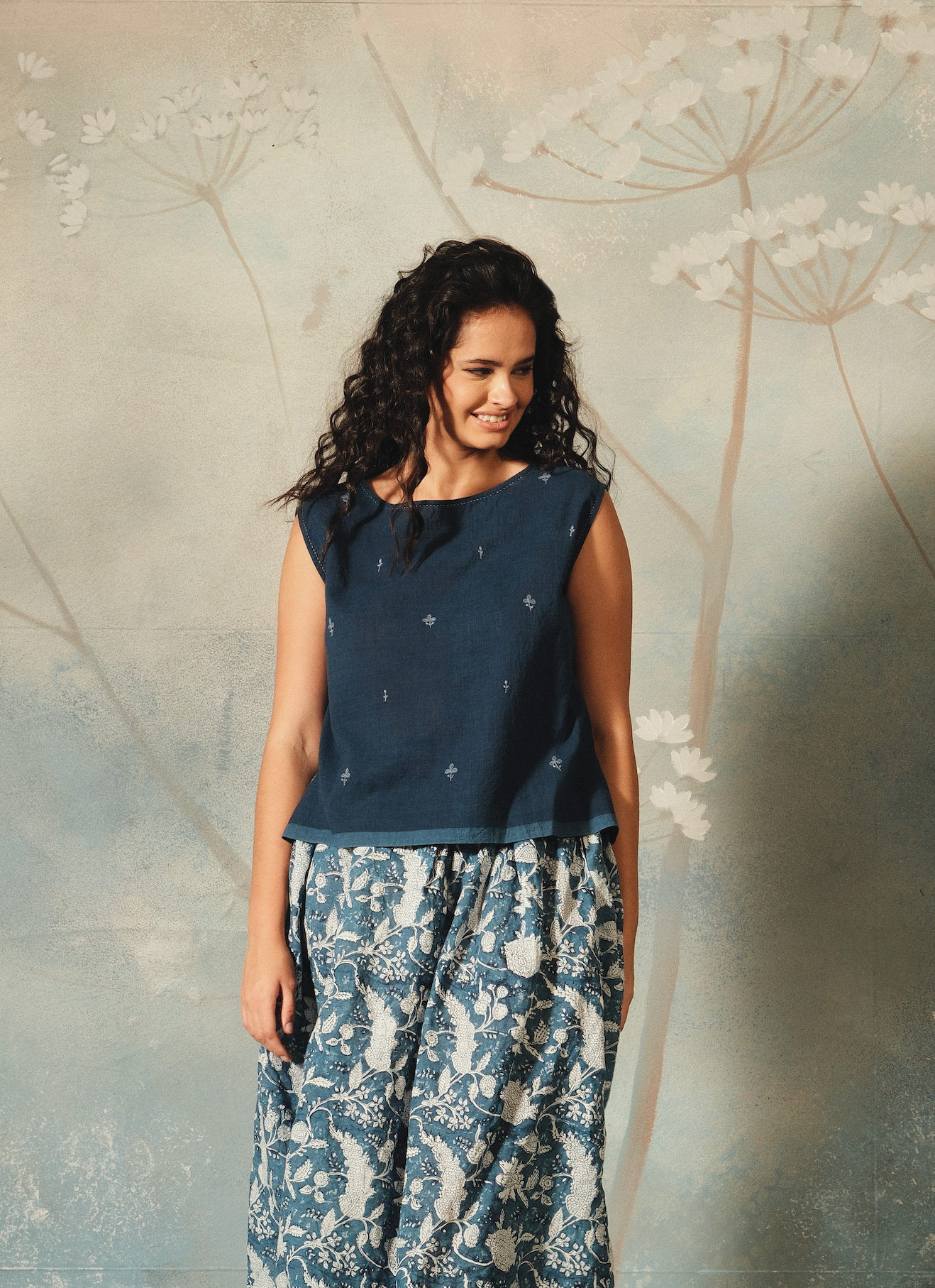 AISHANI COTTON TOP - Indigo