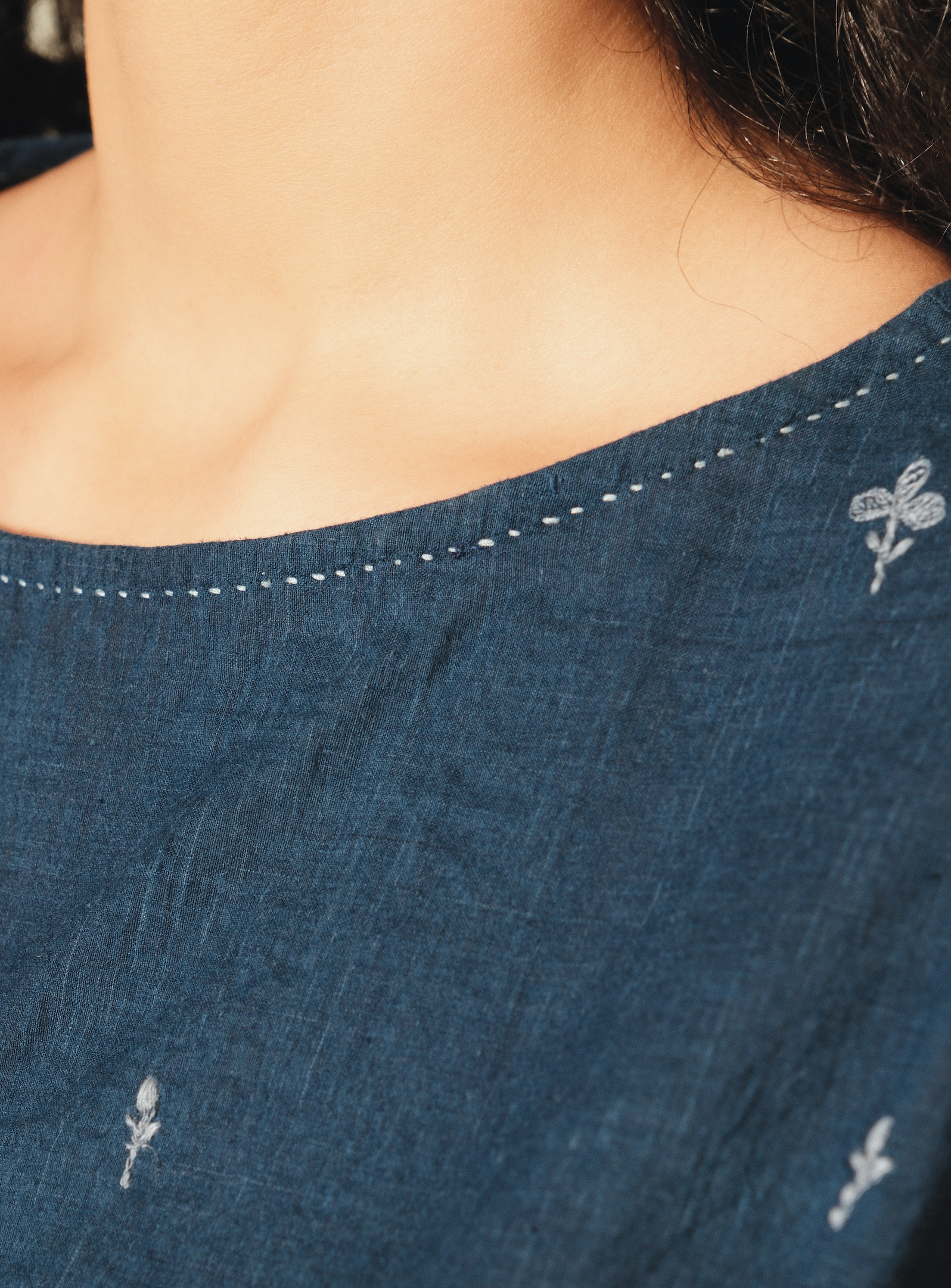 AISHANI COTTON TOP - Indigo