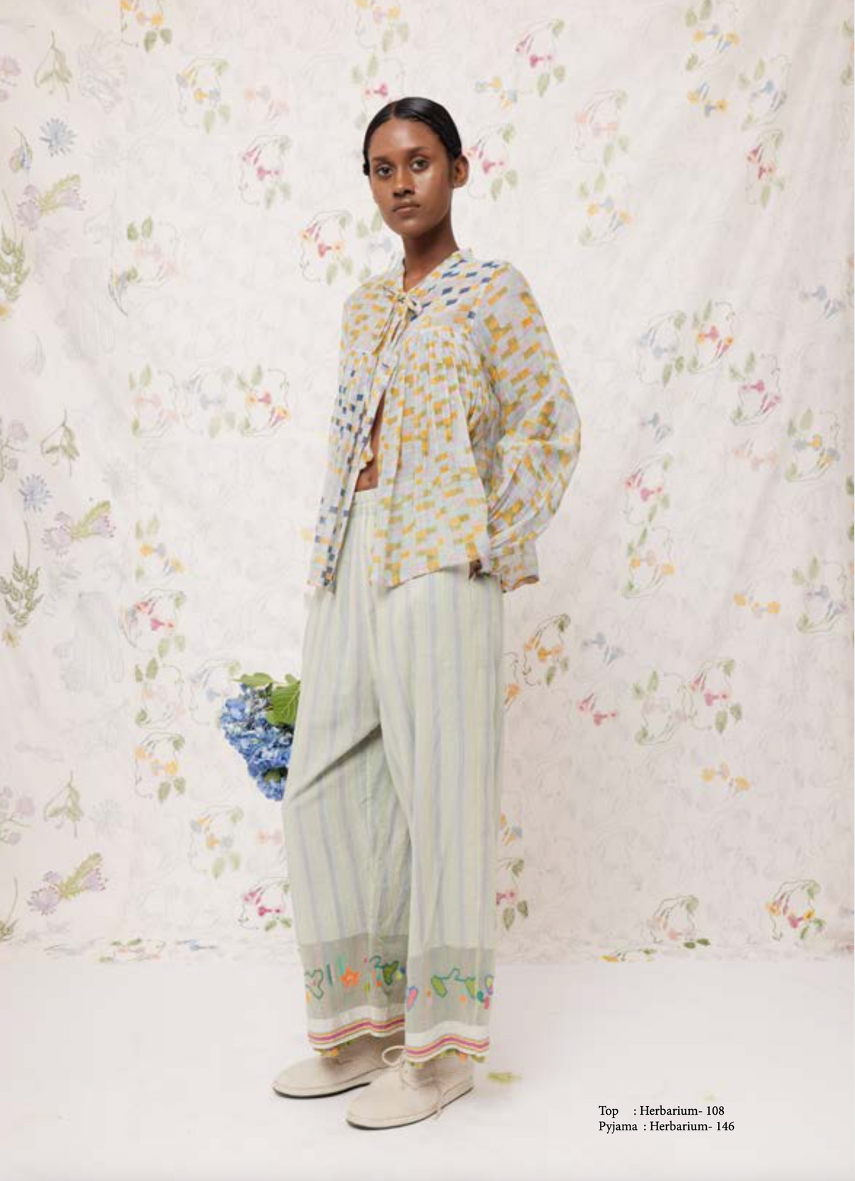 Herbarium 146 Cotton Pant - Garden Jamdani