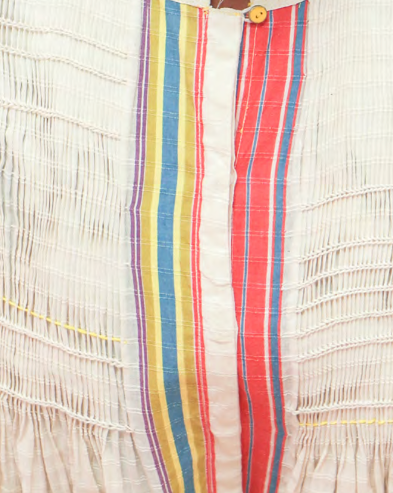 Herbarium 69 Ivory Cotton Dress - SMOCKED STRIPE