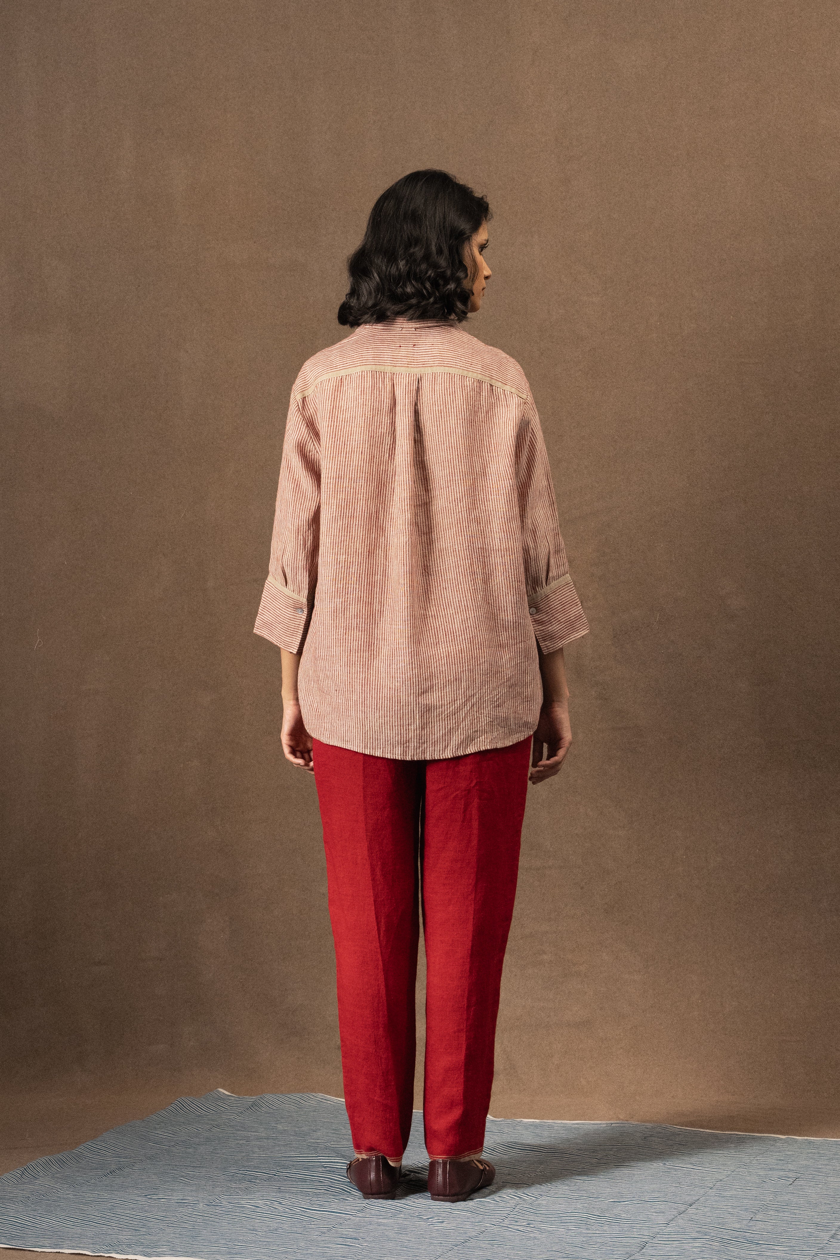 AHRA LINE SHIRT - Crimson Stripe