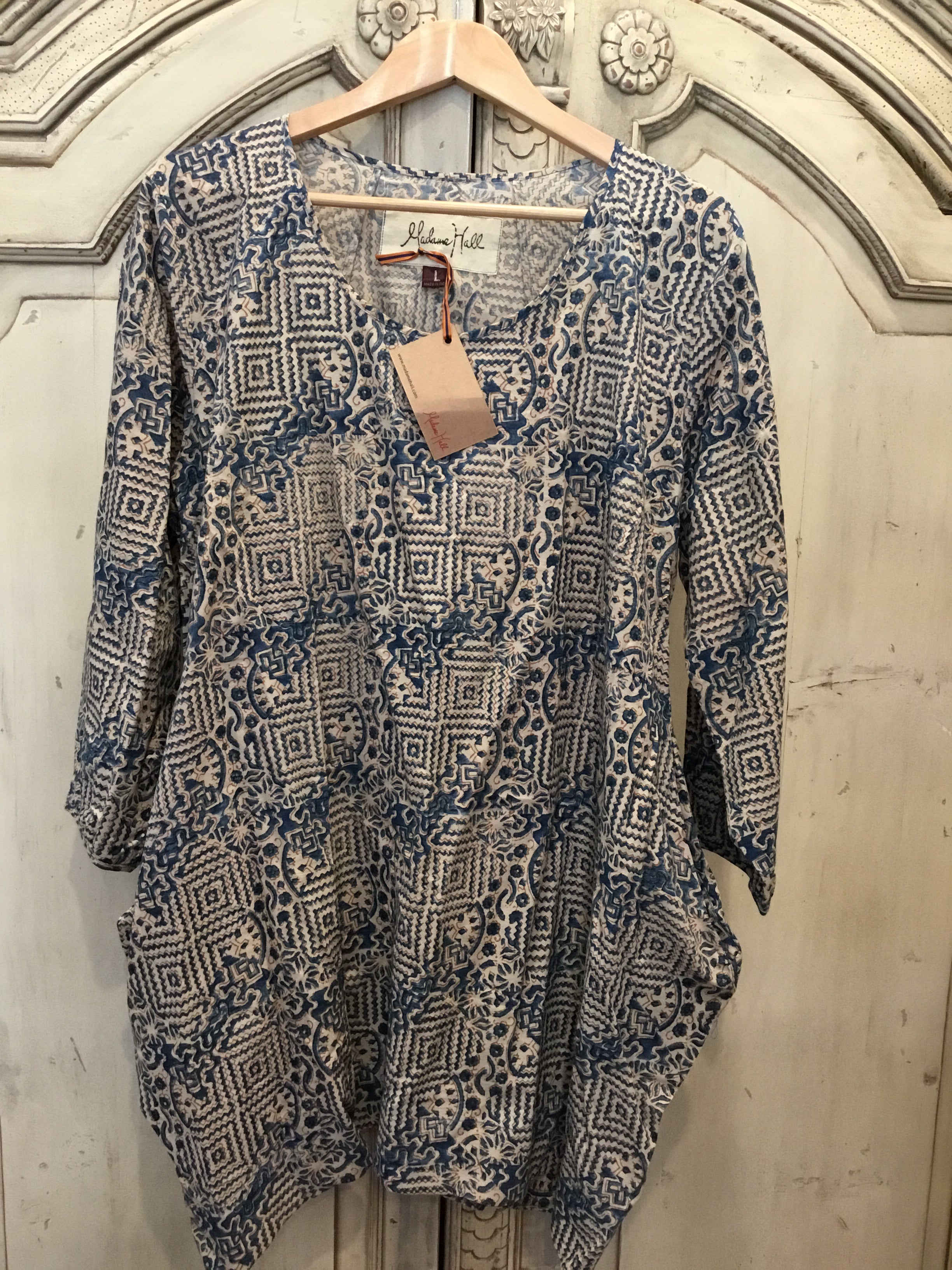 Handblock Printed Tunic- Bhuj Tile