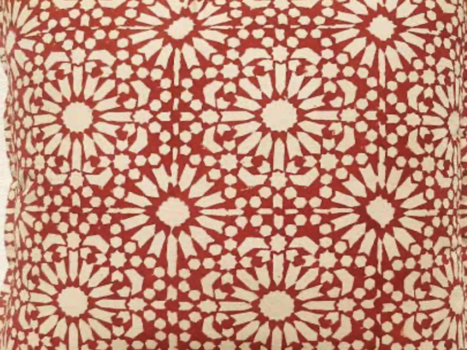 Handblock Printed Tablecloth - Red Fireworks