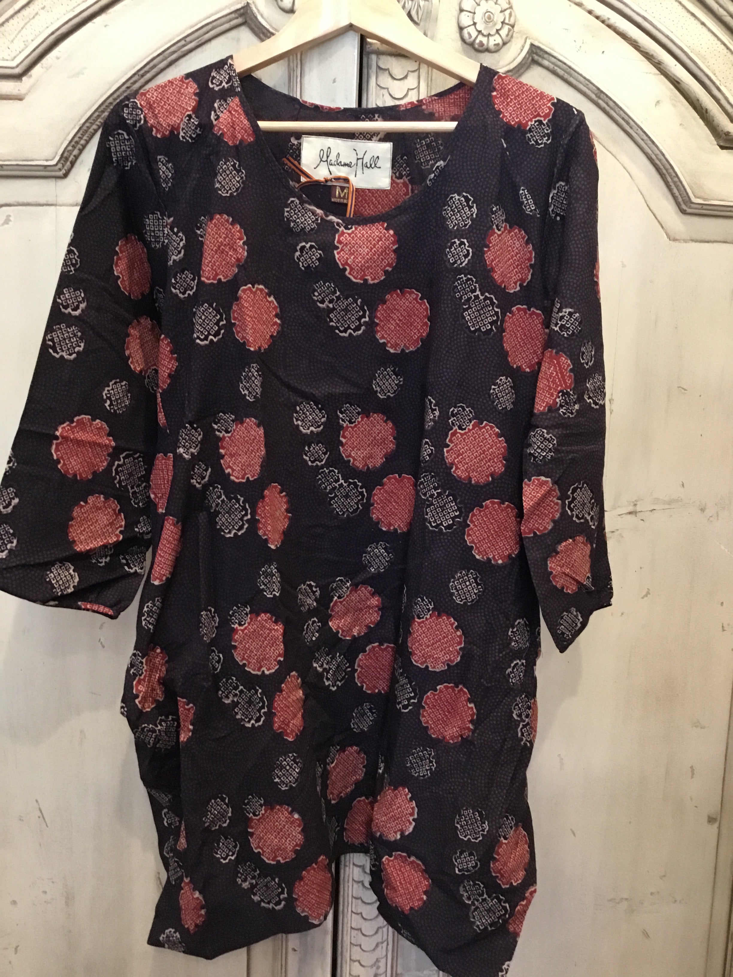 Handblock Printed Tunic- Night Blossom