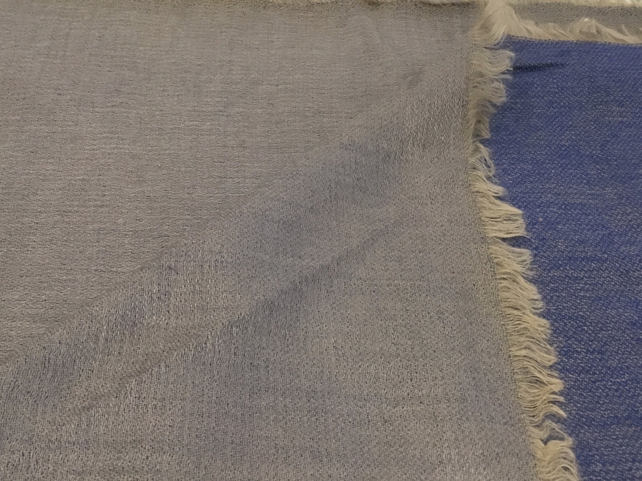 Cashmere Silk Duet Scarf - Blue / Grey