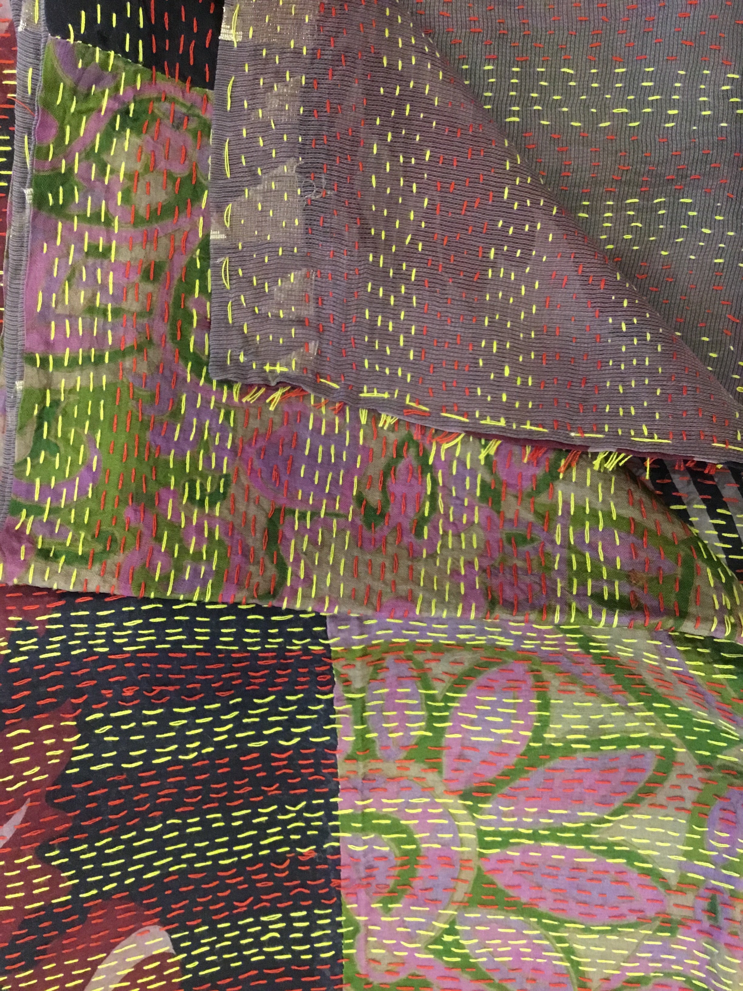Vintage Silk Sari Wrap - Ombré Stripe
