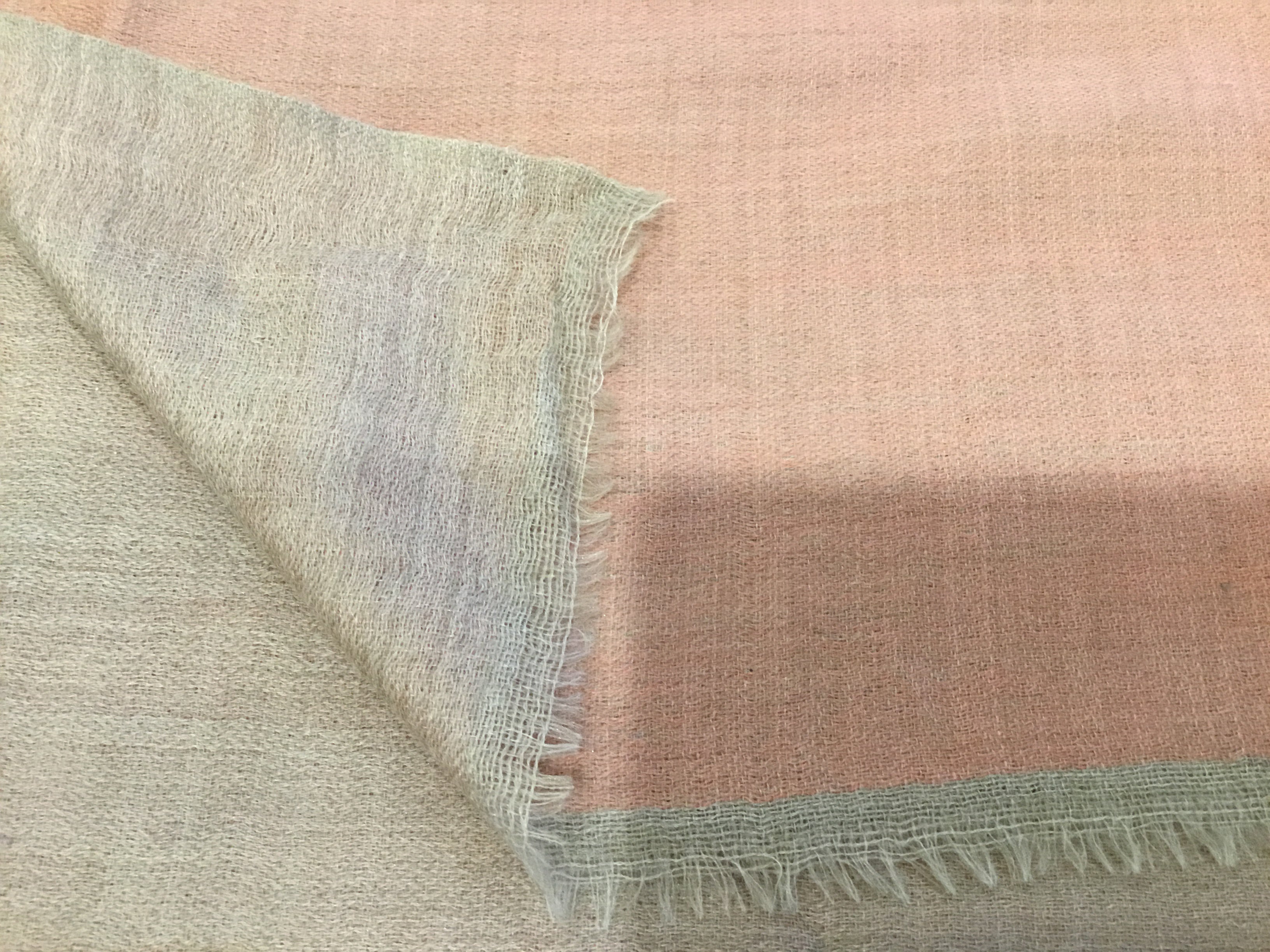 Cashmere Silk Duet Scarf - Dusty Pink/ Beige