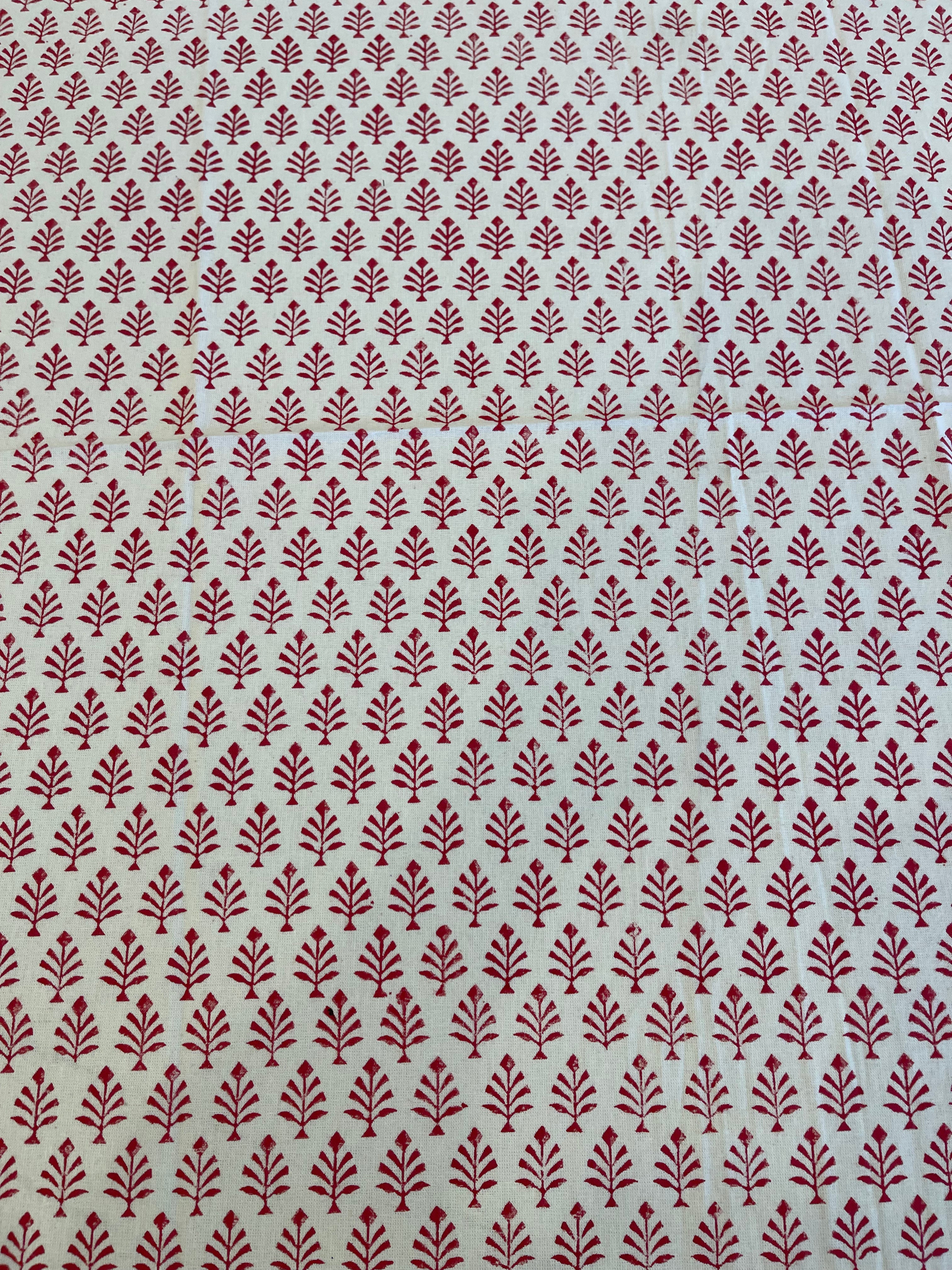 Handblock Printed Tablecloth Round -Raspberry