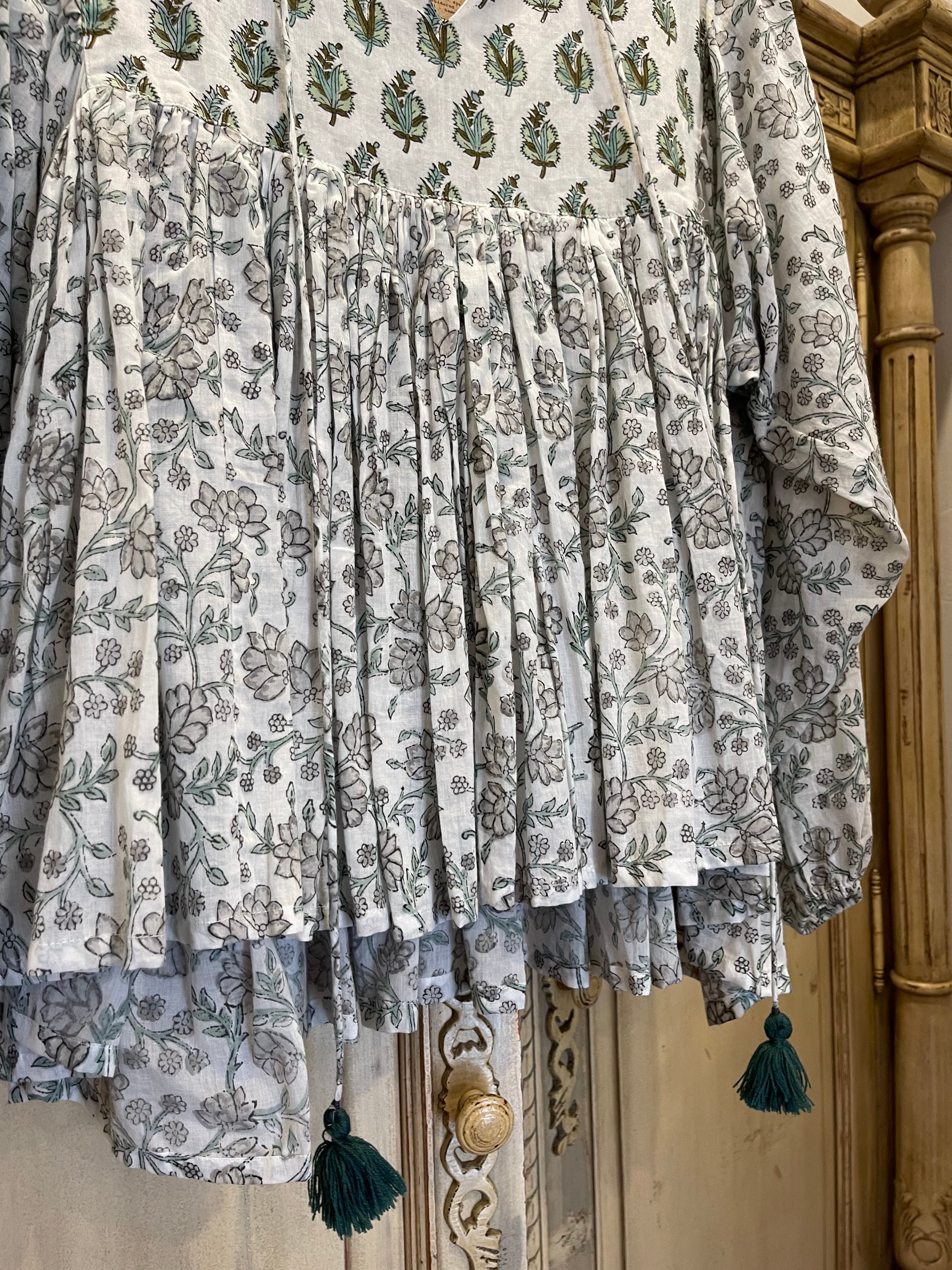GYPSY TOP - COOL GREEN FLOWER