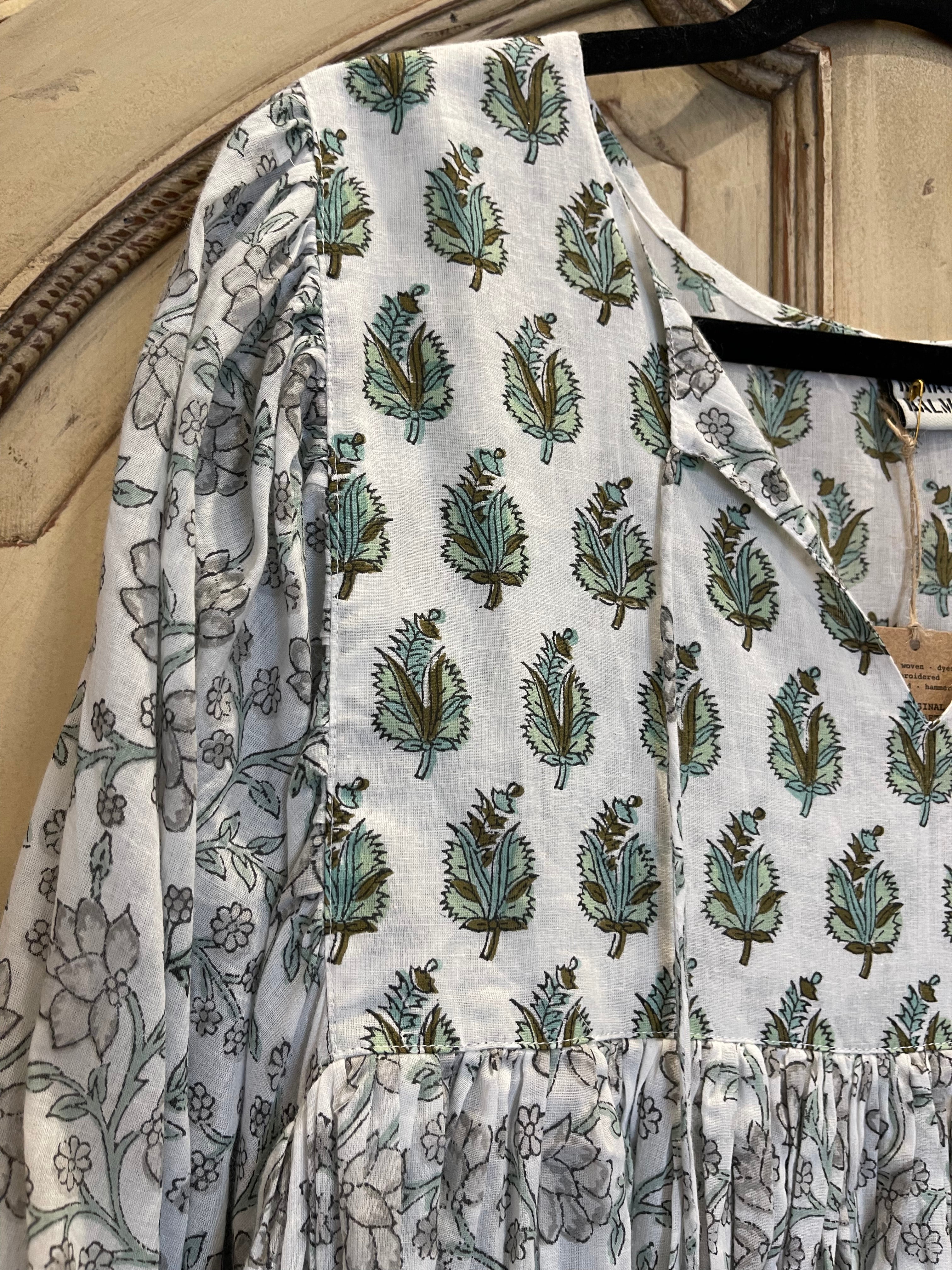 GYPSY TOP - COOL GREEN FLOWER