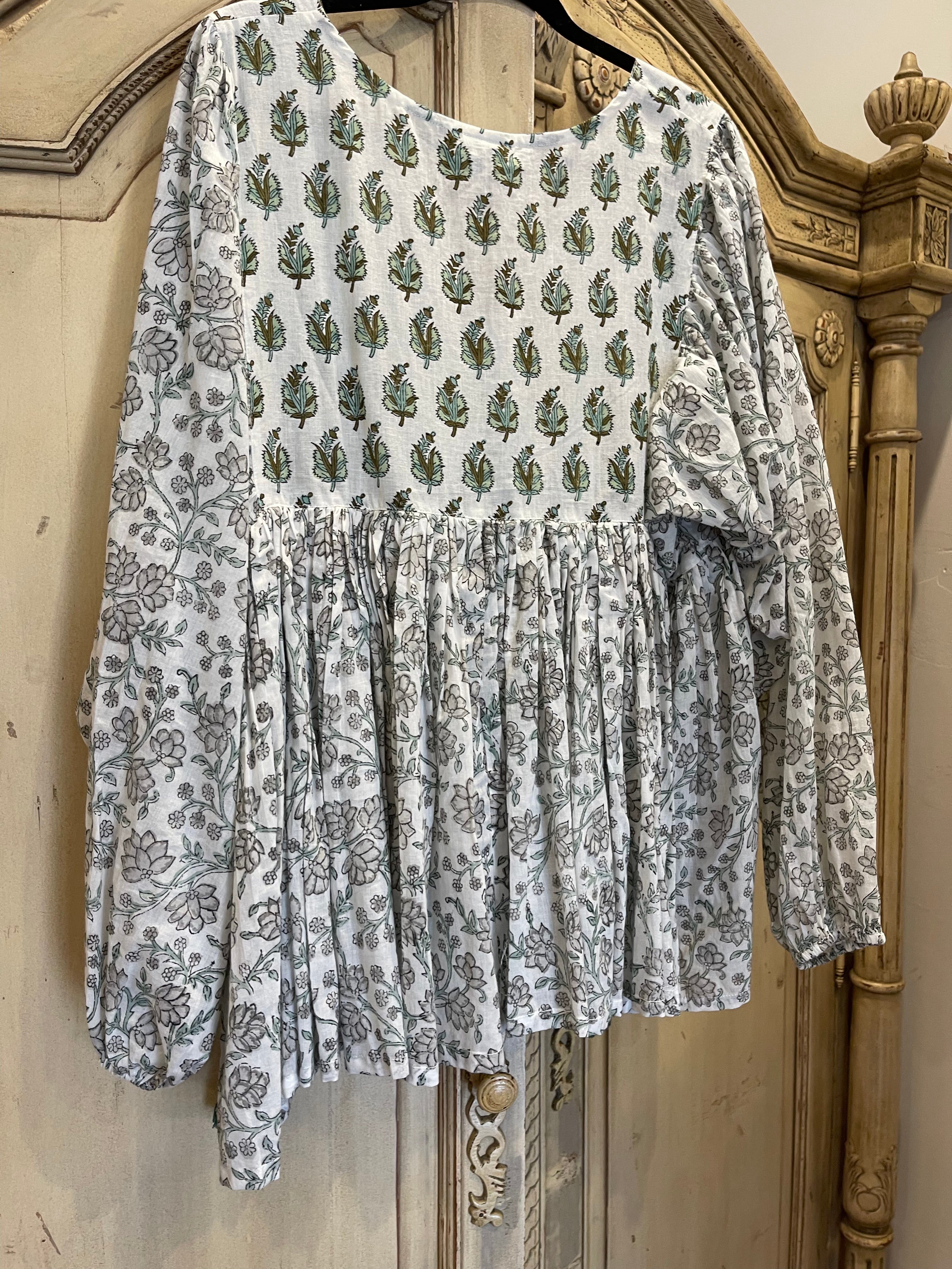 GYPSY TOP - COOL GREEN FLOWER