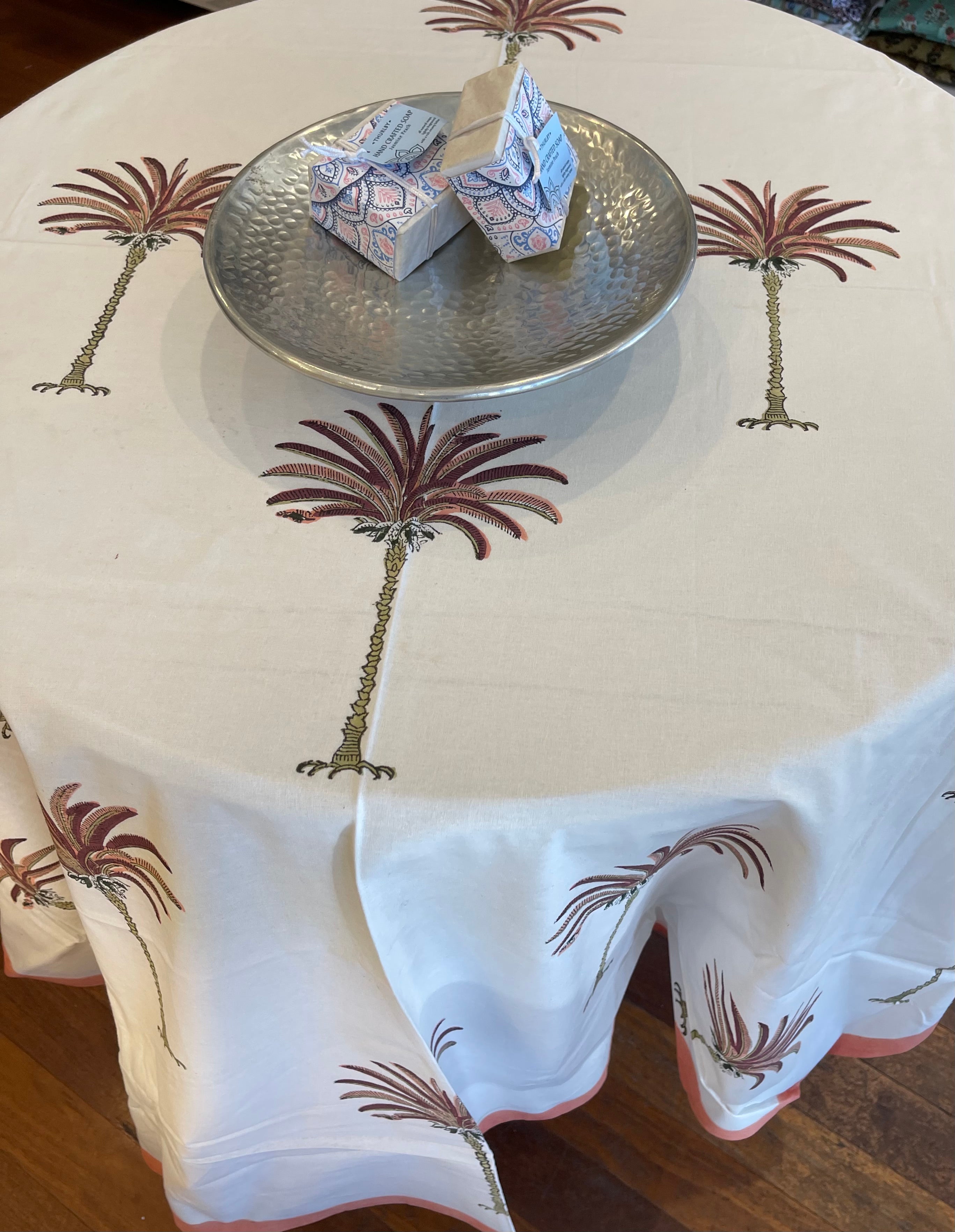 Tablecloth Round - Palm Pink