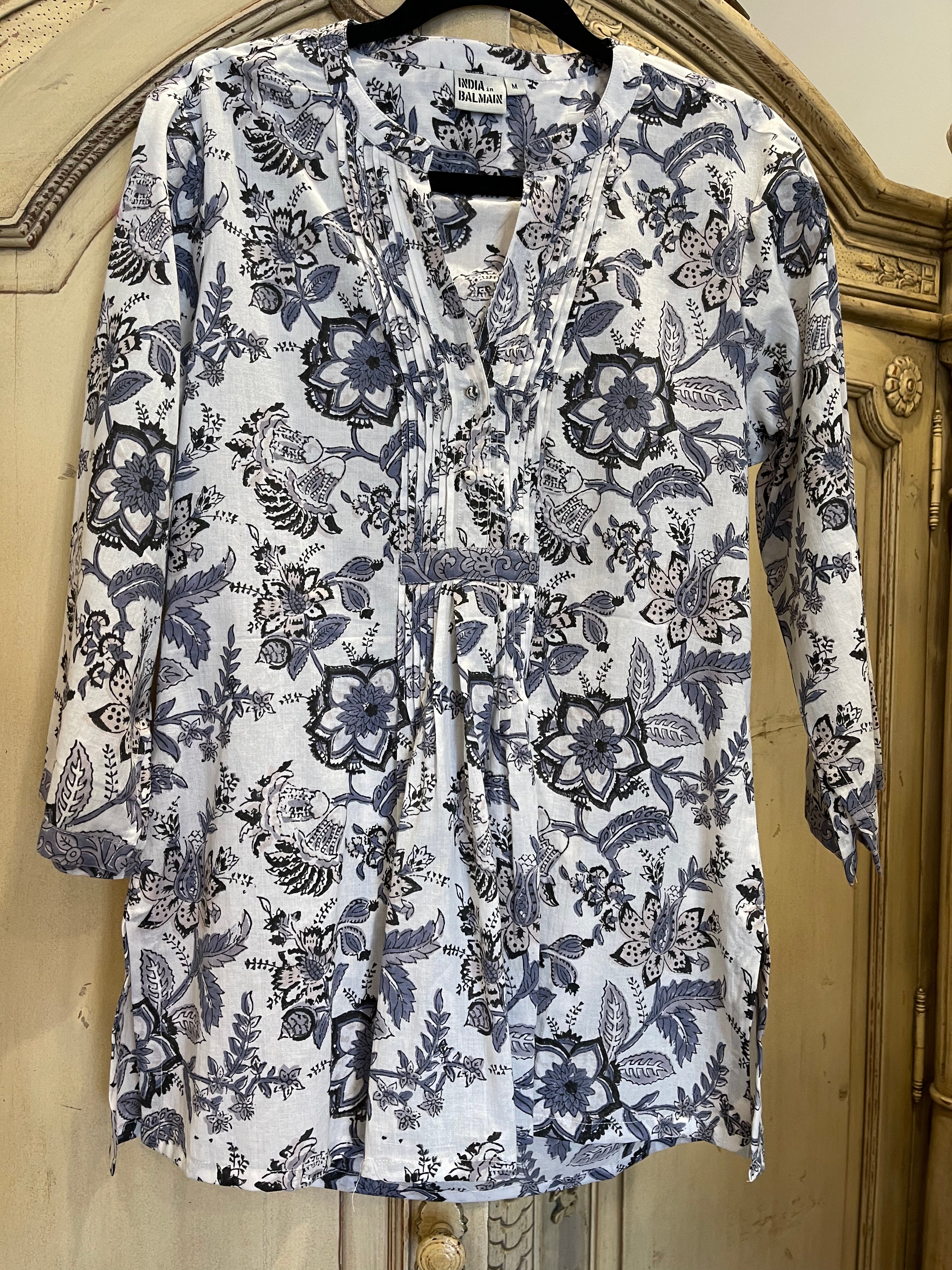 Pintuck Shirt -GRANITE