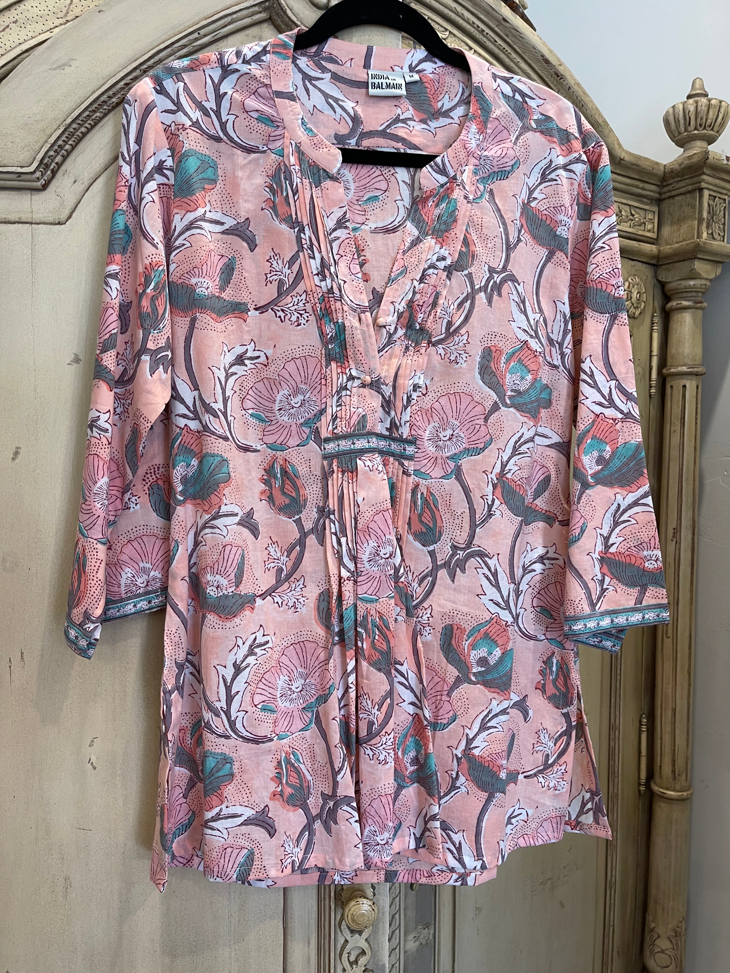 Pintuck Shirt - CORAL