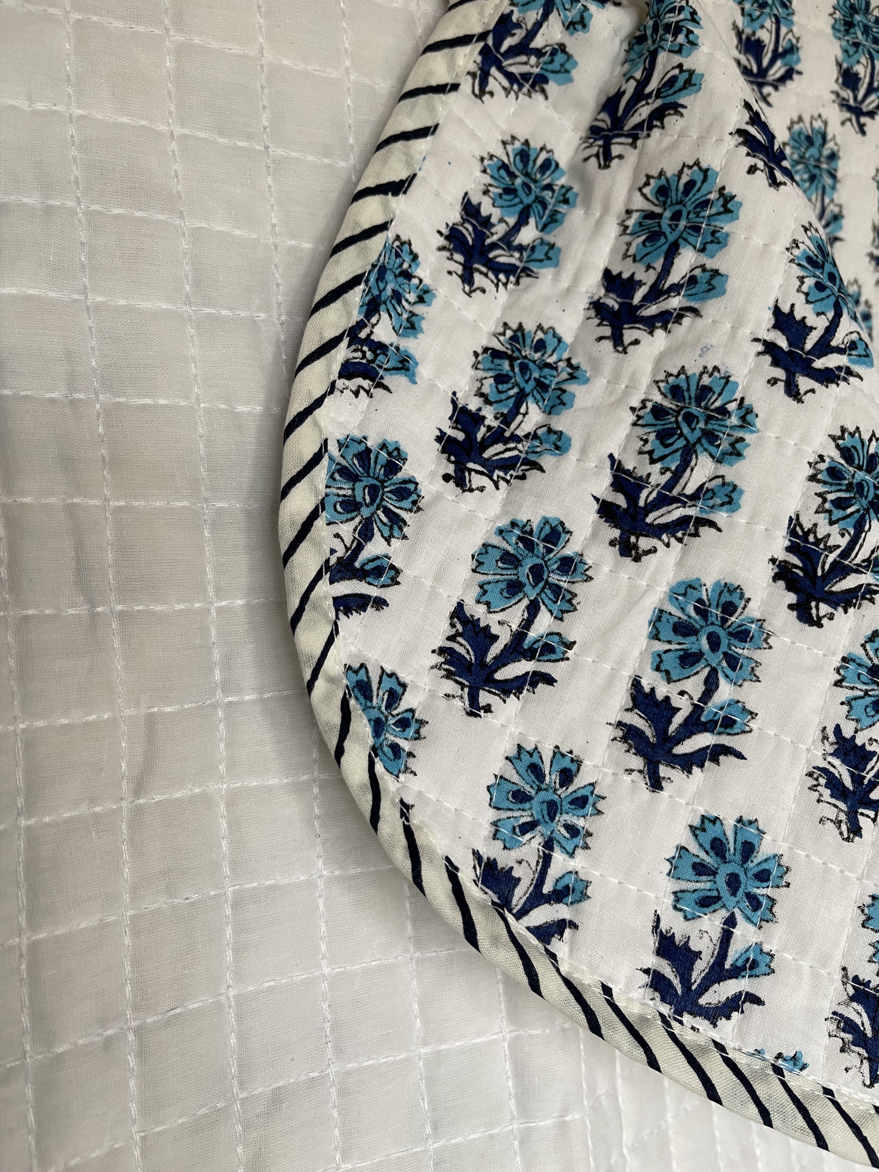 Handblock Printed Baby Quilt -Summer Breeze