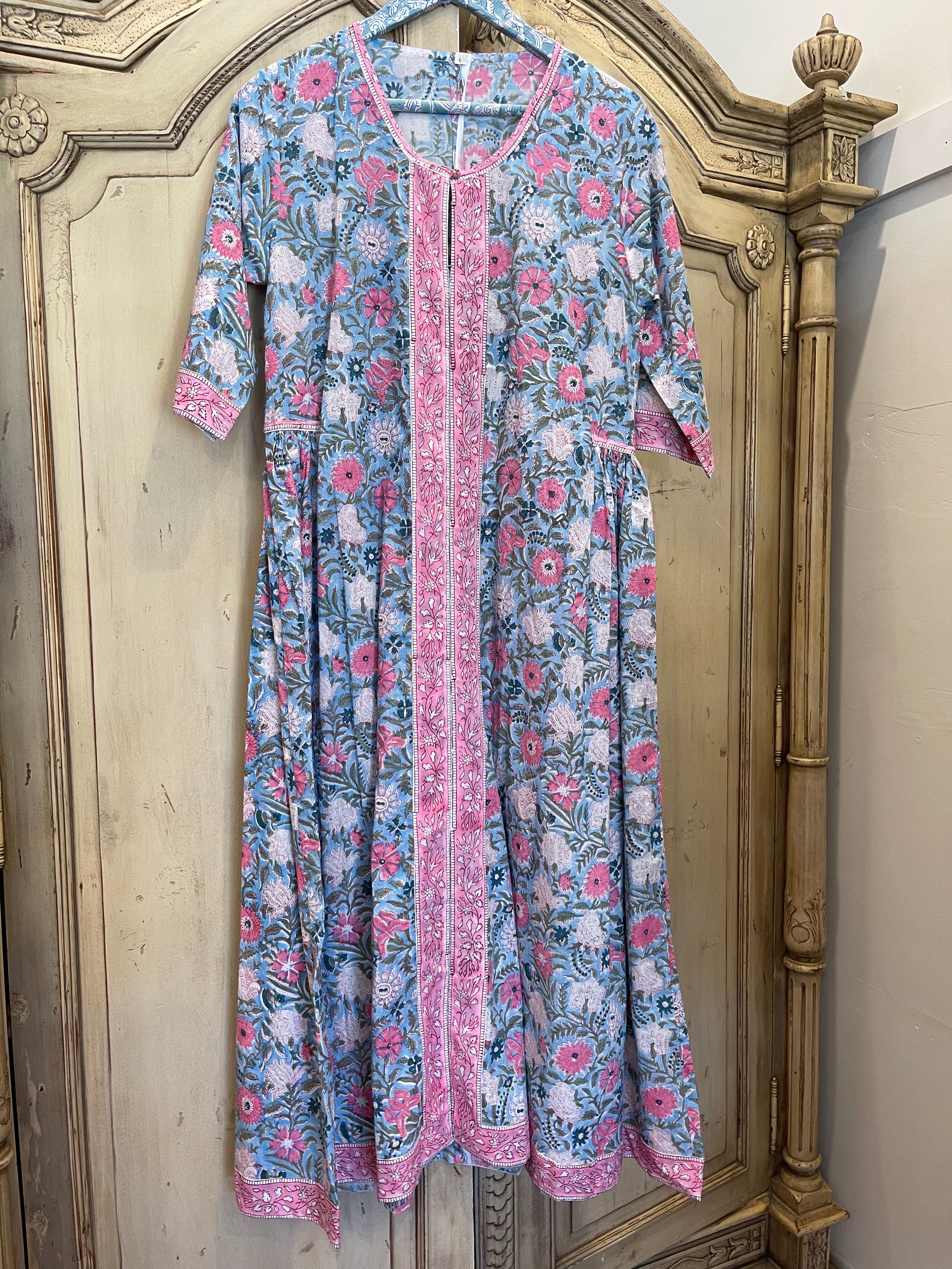 BHOPALI KURTA DRESS - SKY BLUE