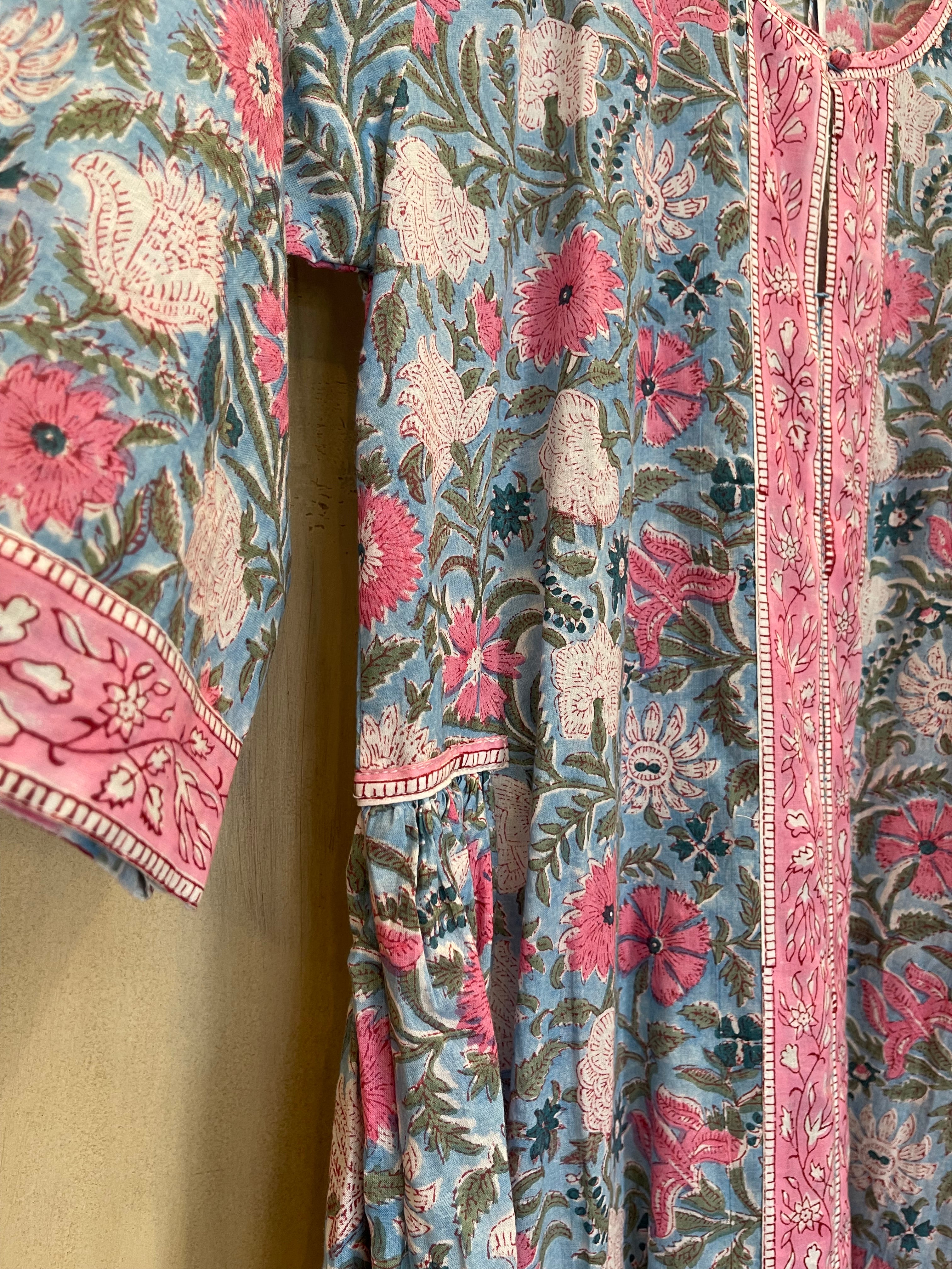 BHOPALI KURTA DRESS - SKY BLUE