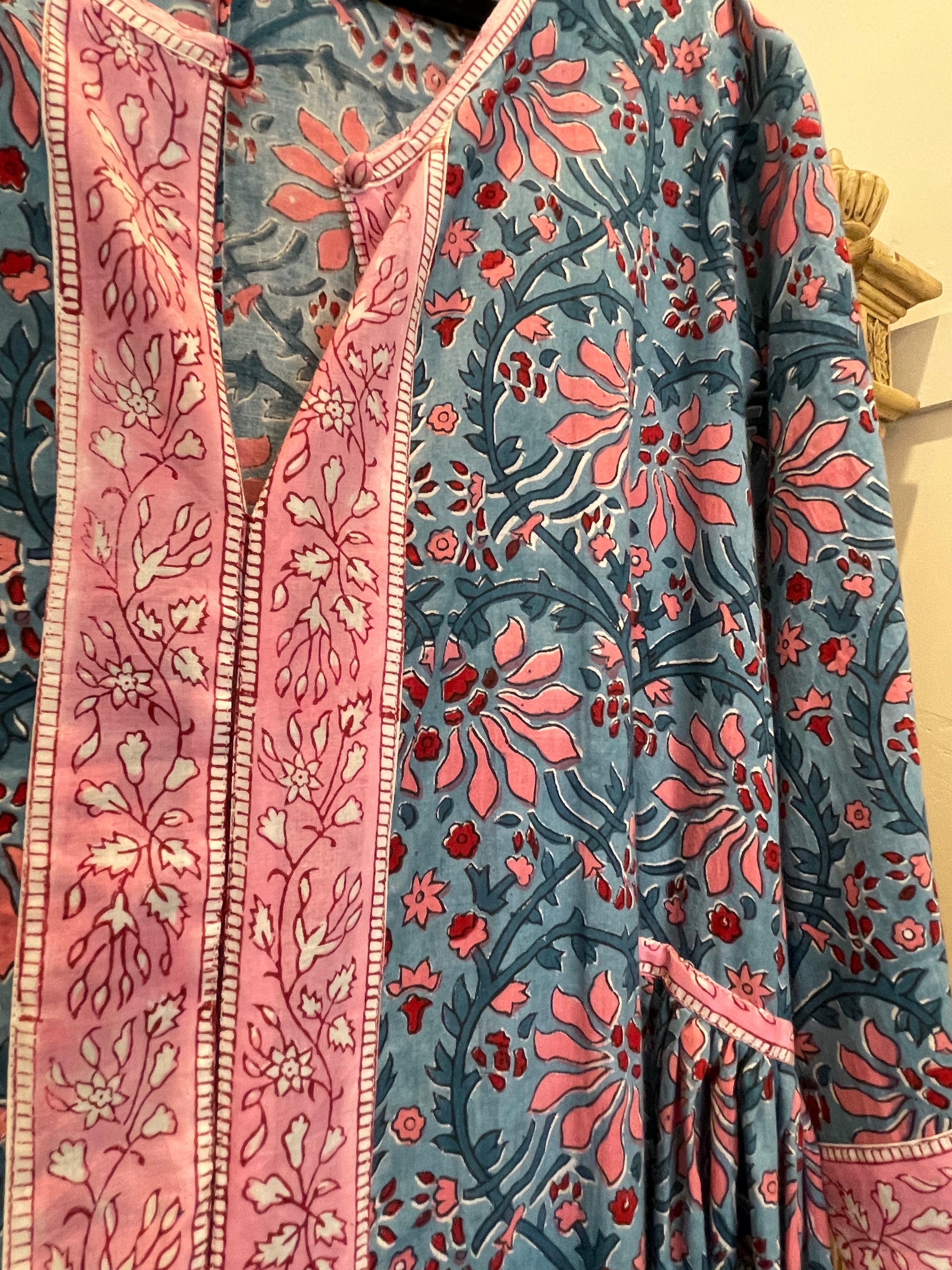 BHOPALI KURTA DRESS - EVENING BLUE