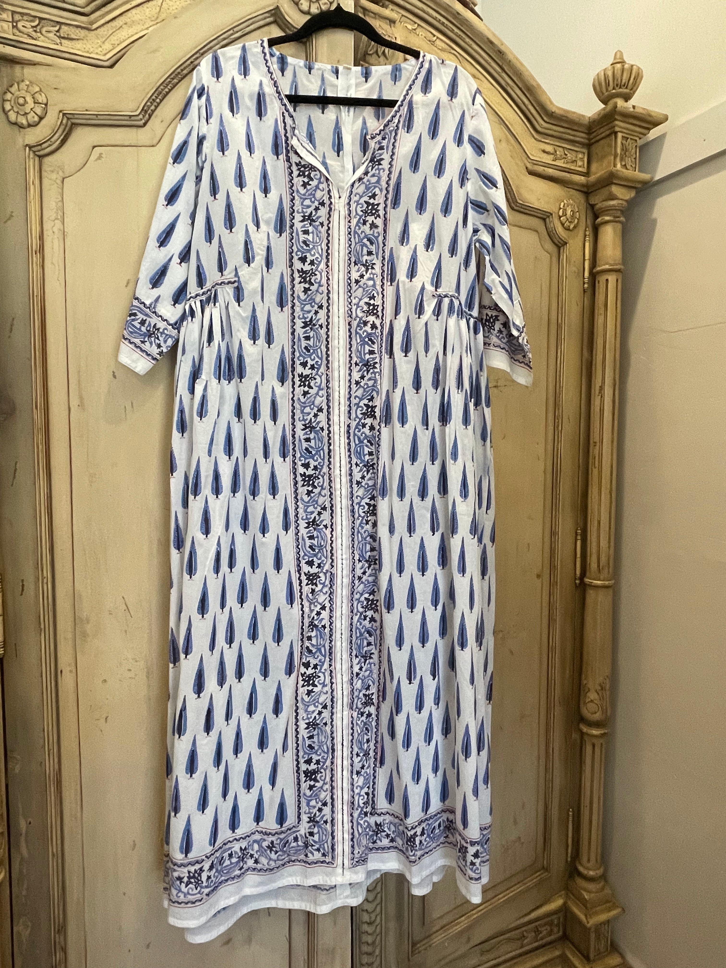 BHOPALI KURTA DRESS - INDIGO CYPRESS