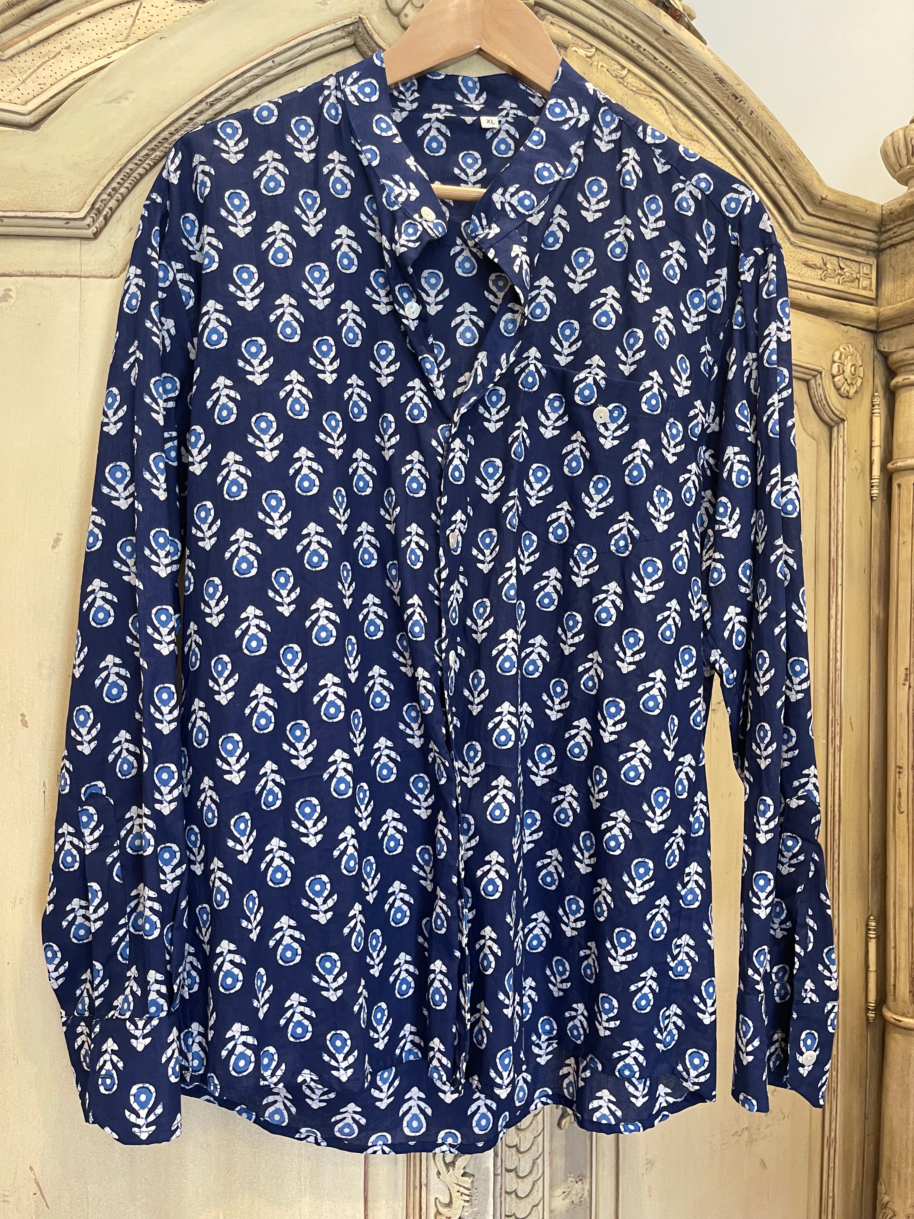 Boyfriend Shirt - DARK INDIGO FLORAL