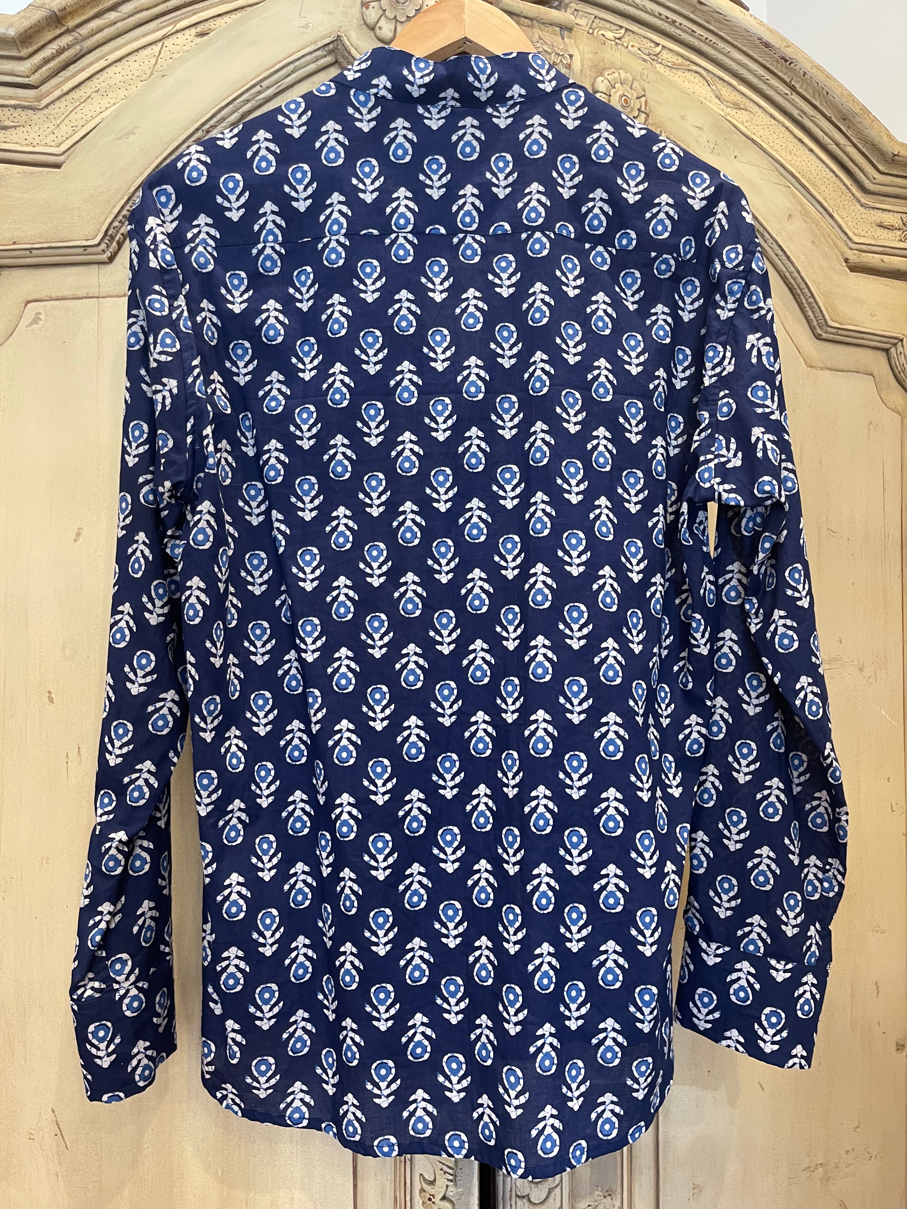 Boyfriend Shirt - DARK INDIGO FLORAL