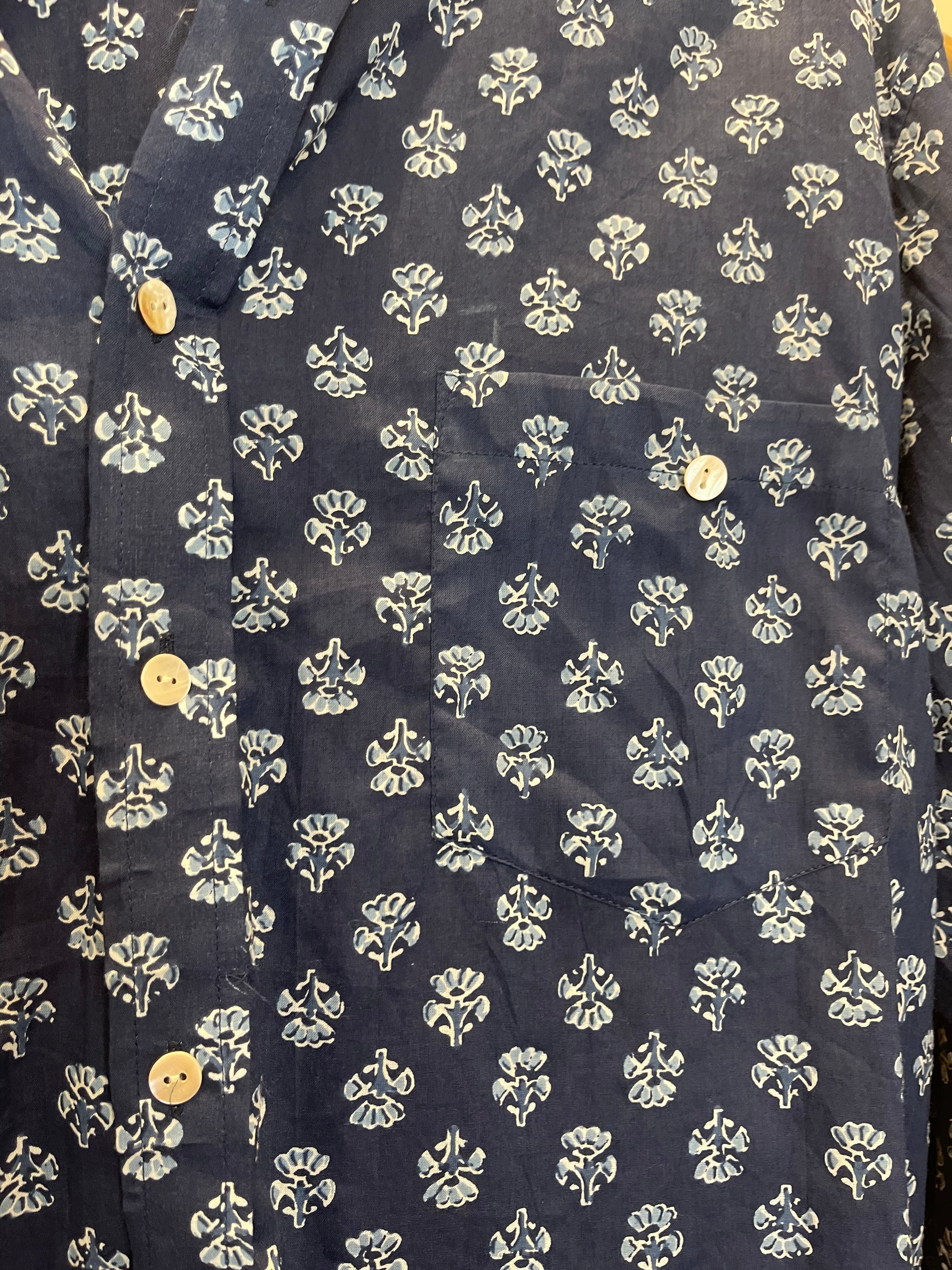 Boyfriend Shirt - INDIGO FLORAL