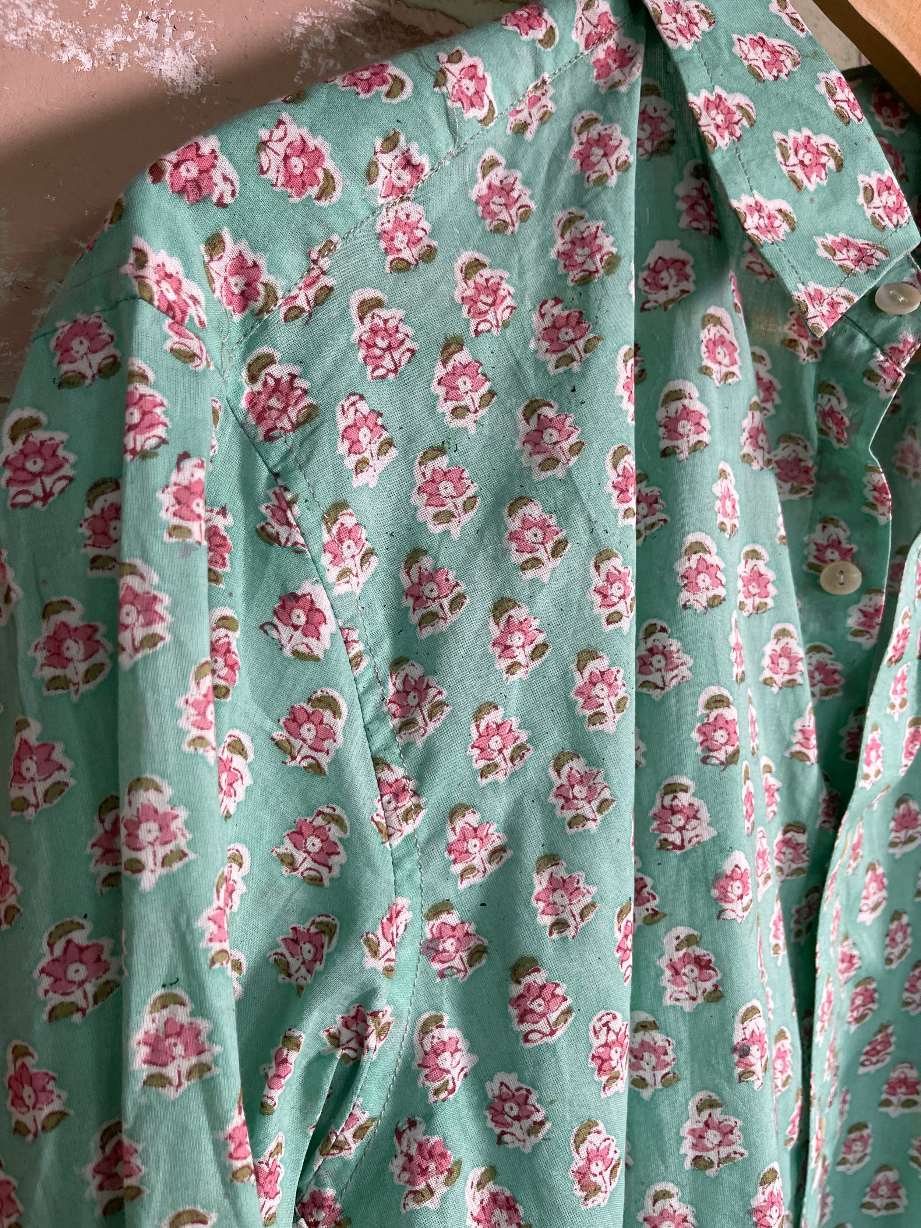 Handblock Printed Mens/Unisex Shirt - Beach