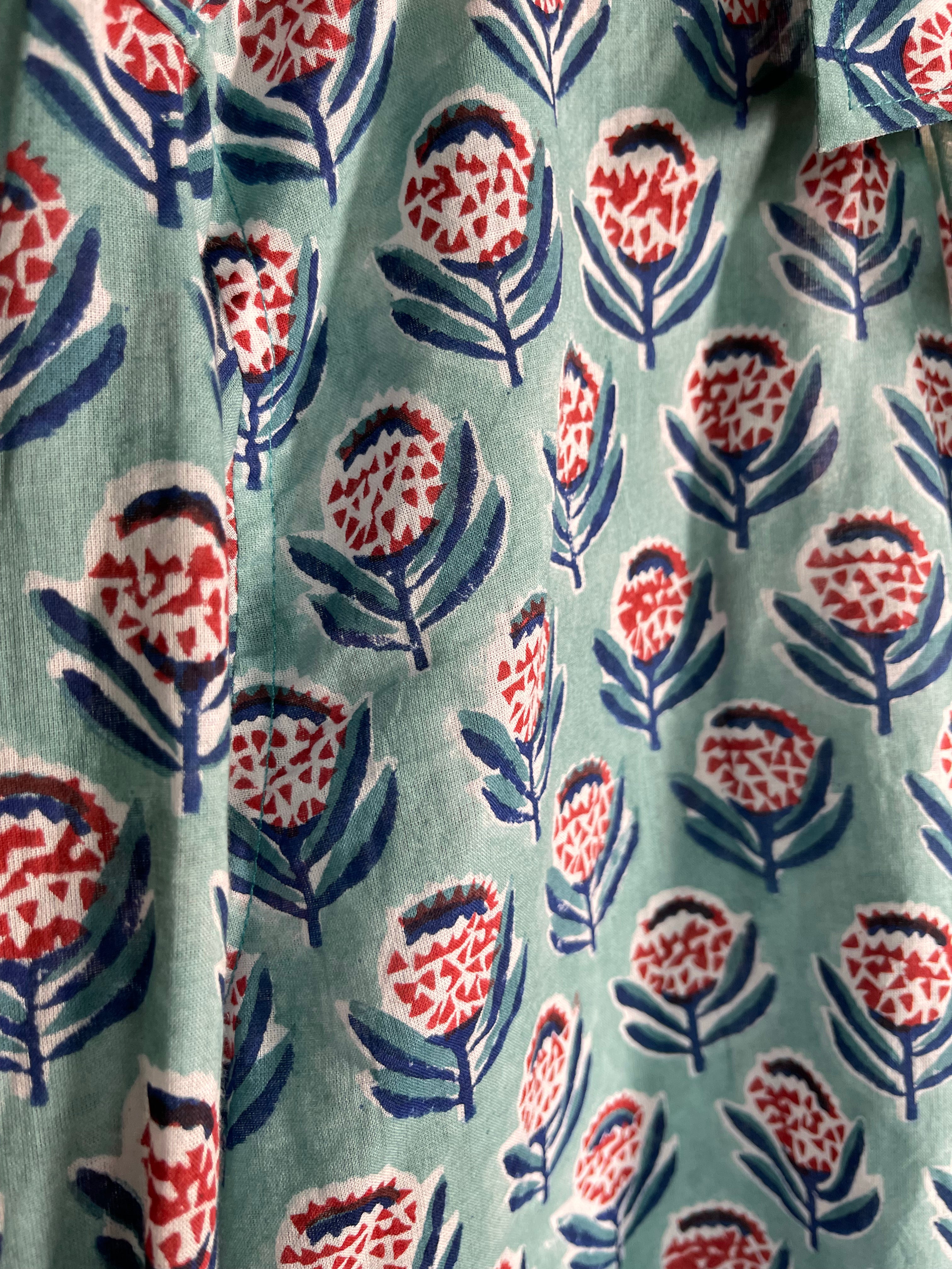Handblock Printed Mens/Unisex Shirt - Banksia