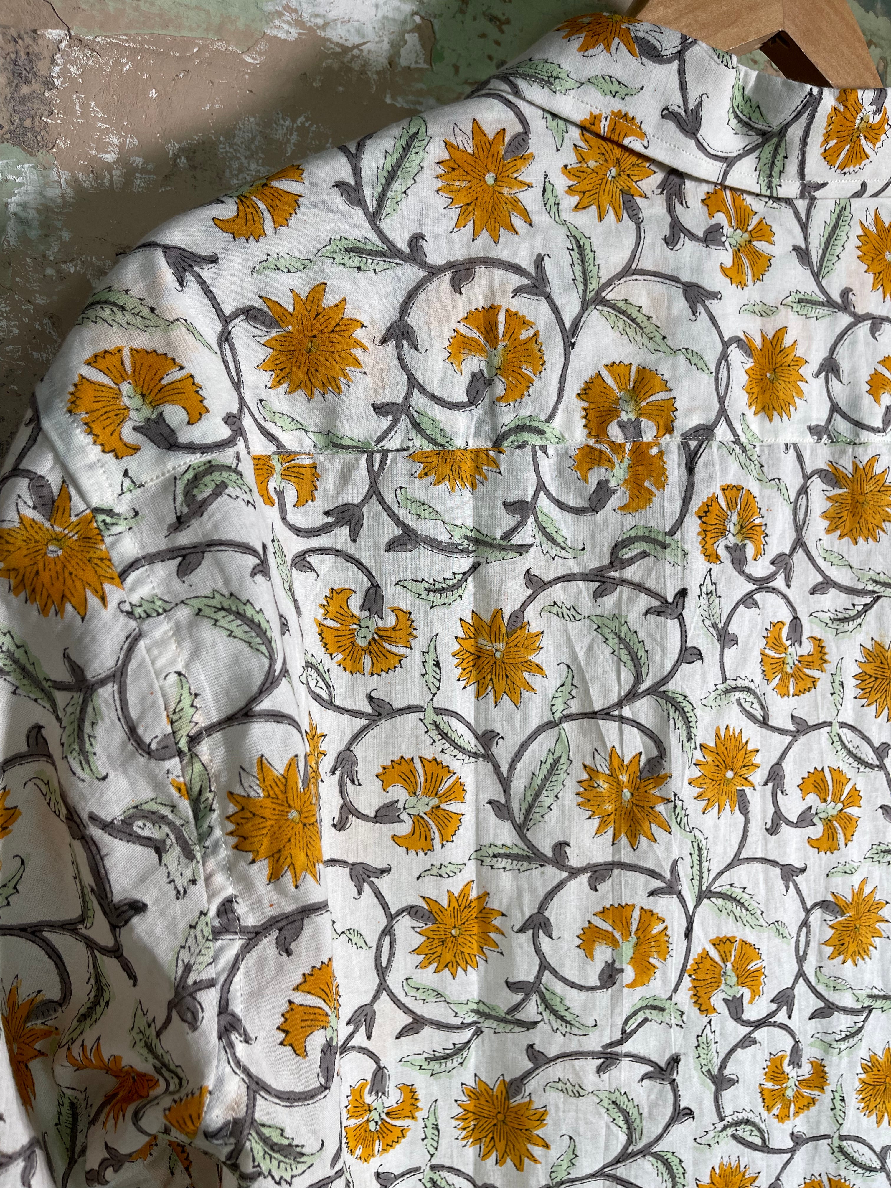 Handblock Printed Mens/Unisex Shirt - Bushland