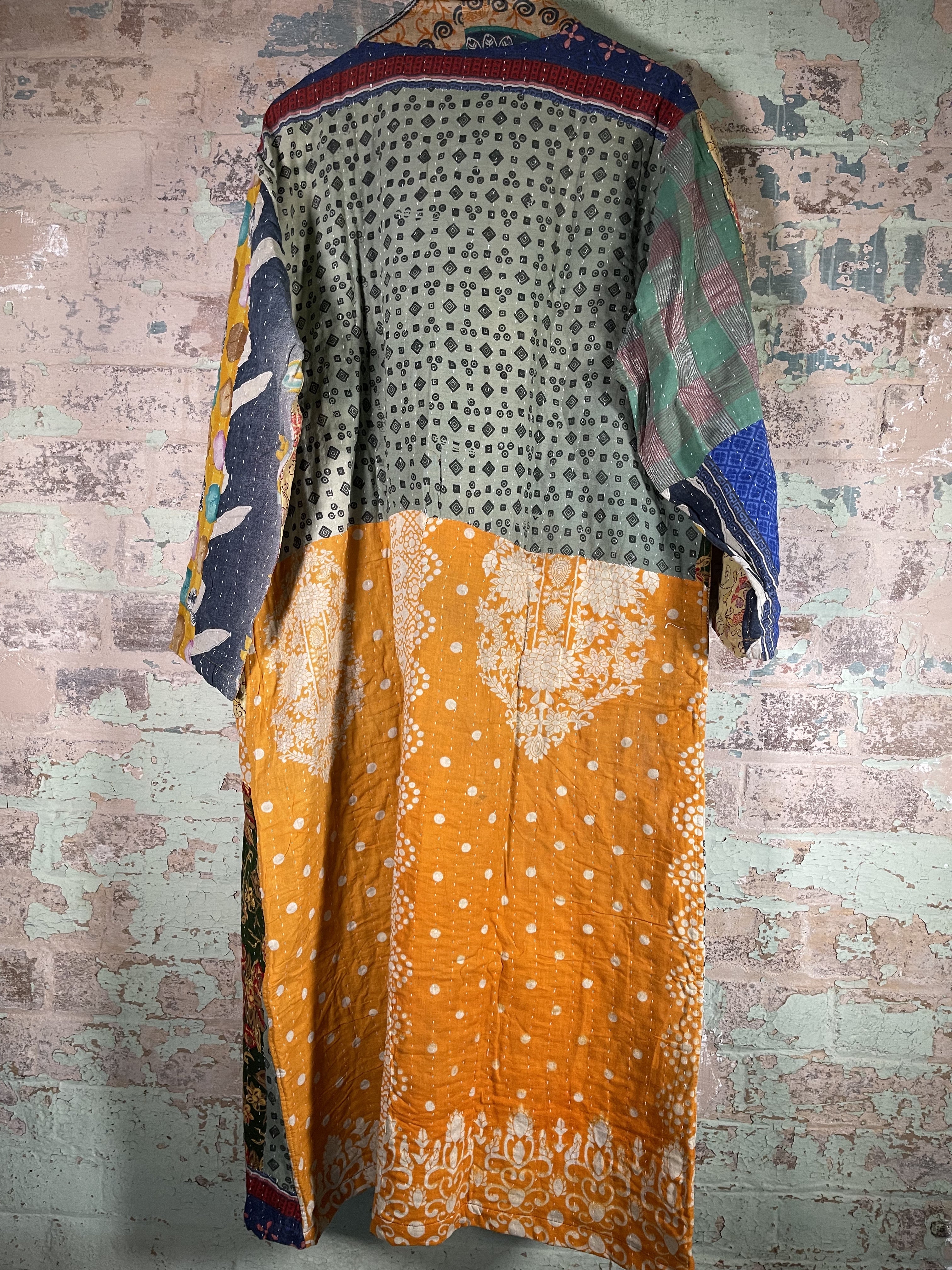 Vintage Kantha Kimono - 60's Orange