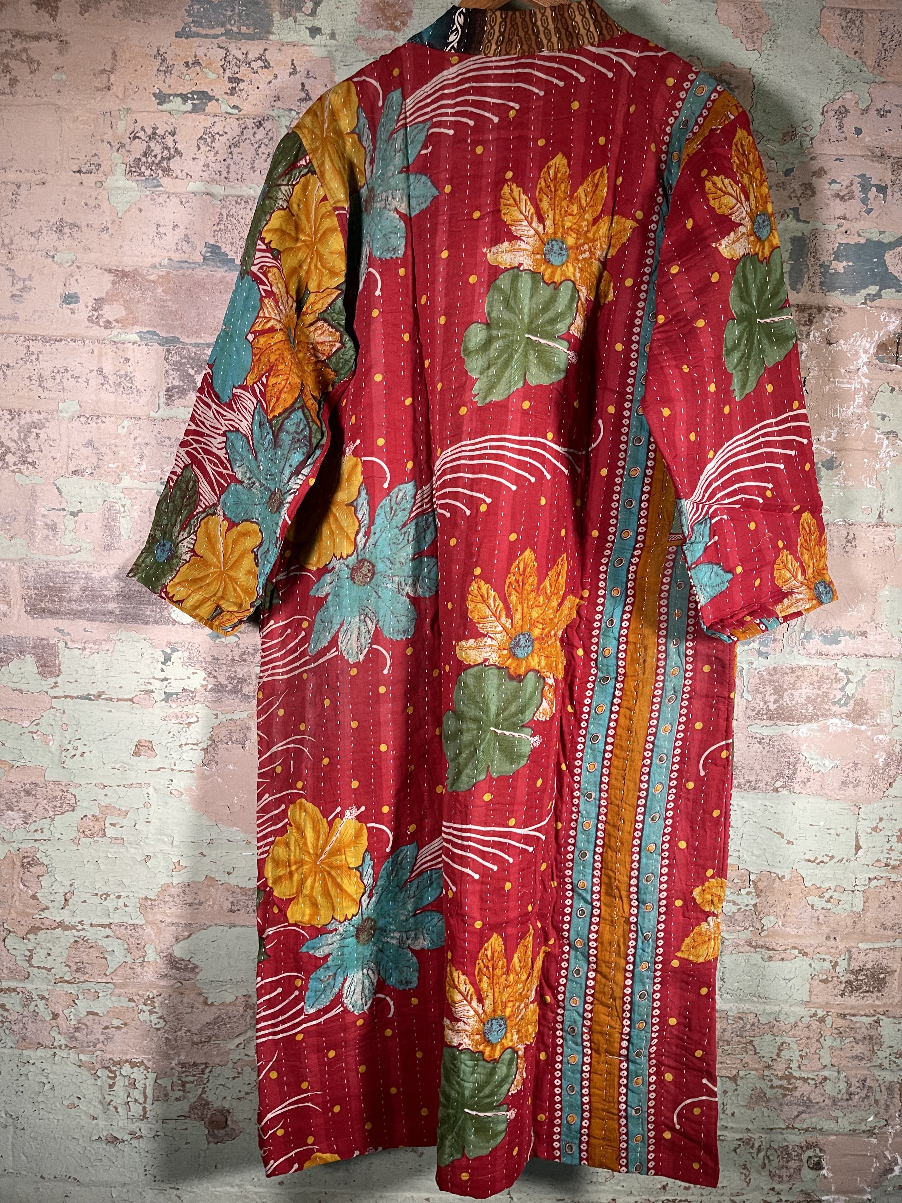 Vintage Kantha Kimono - Tropicana