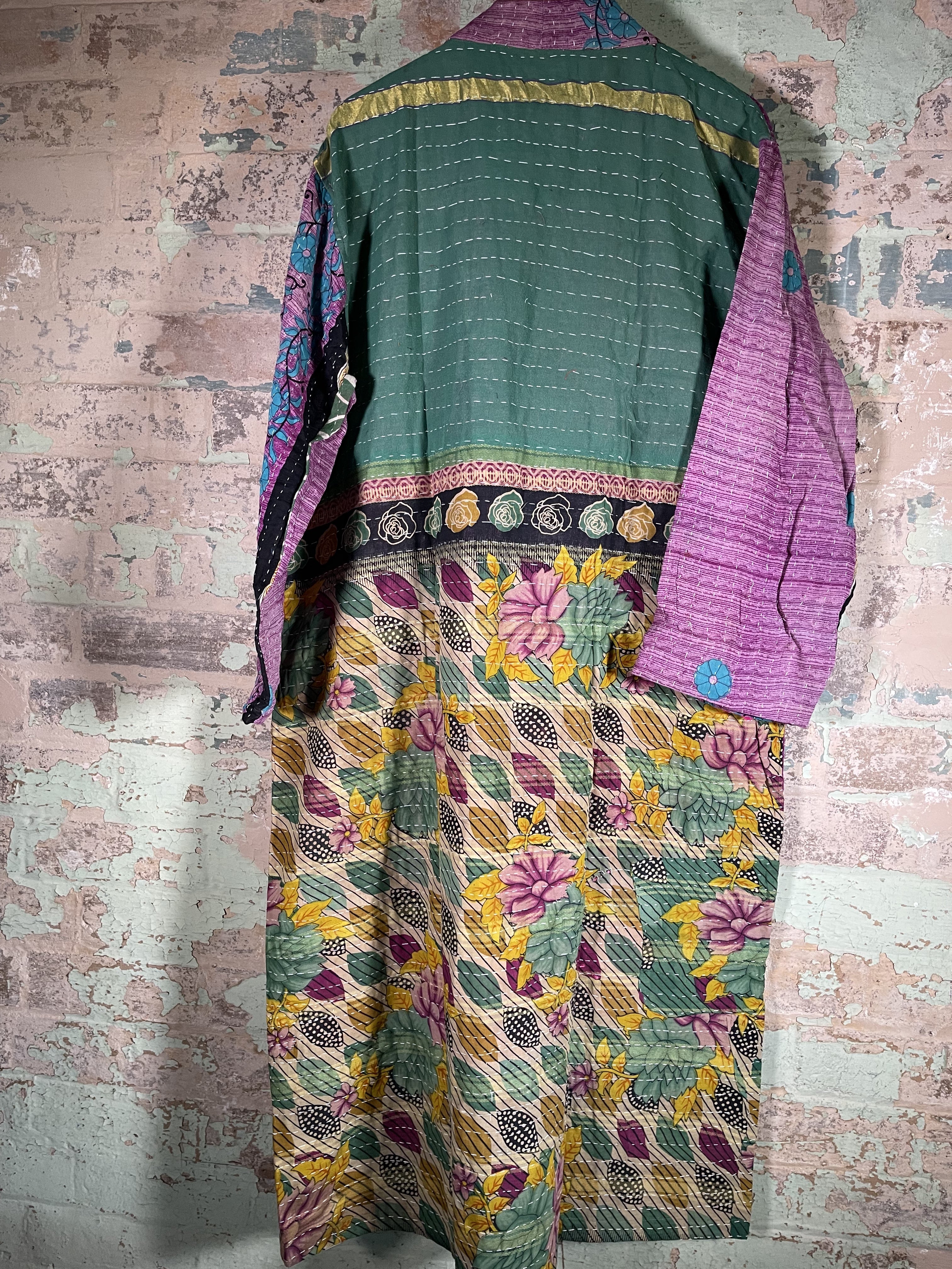 Vintage Kantha Kimono - Vietnamese Rose