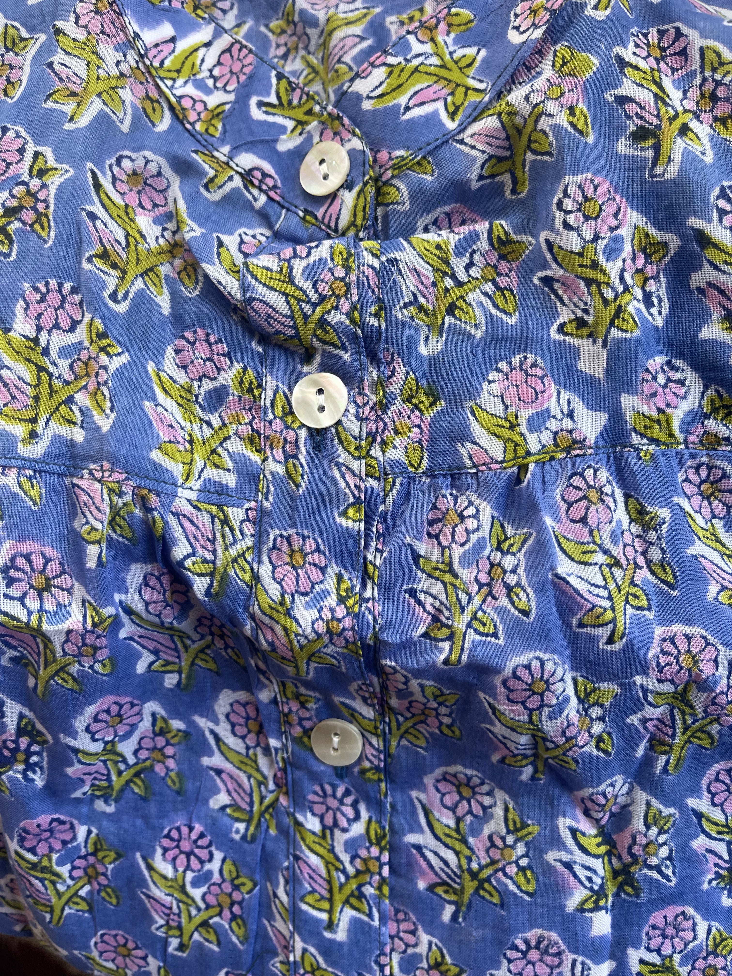 Handblock Printed Blouse - FRENCH GARDEN