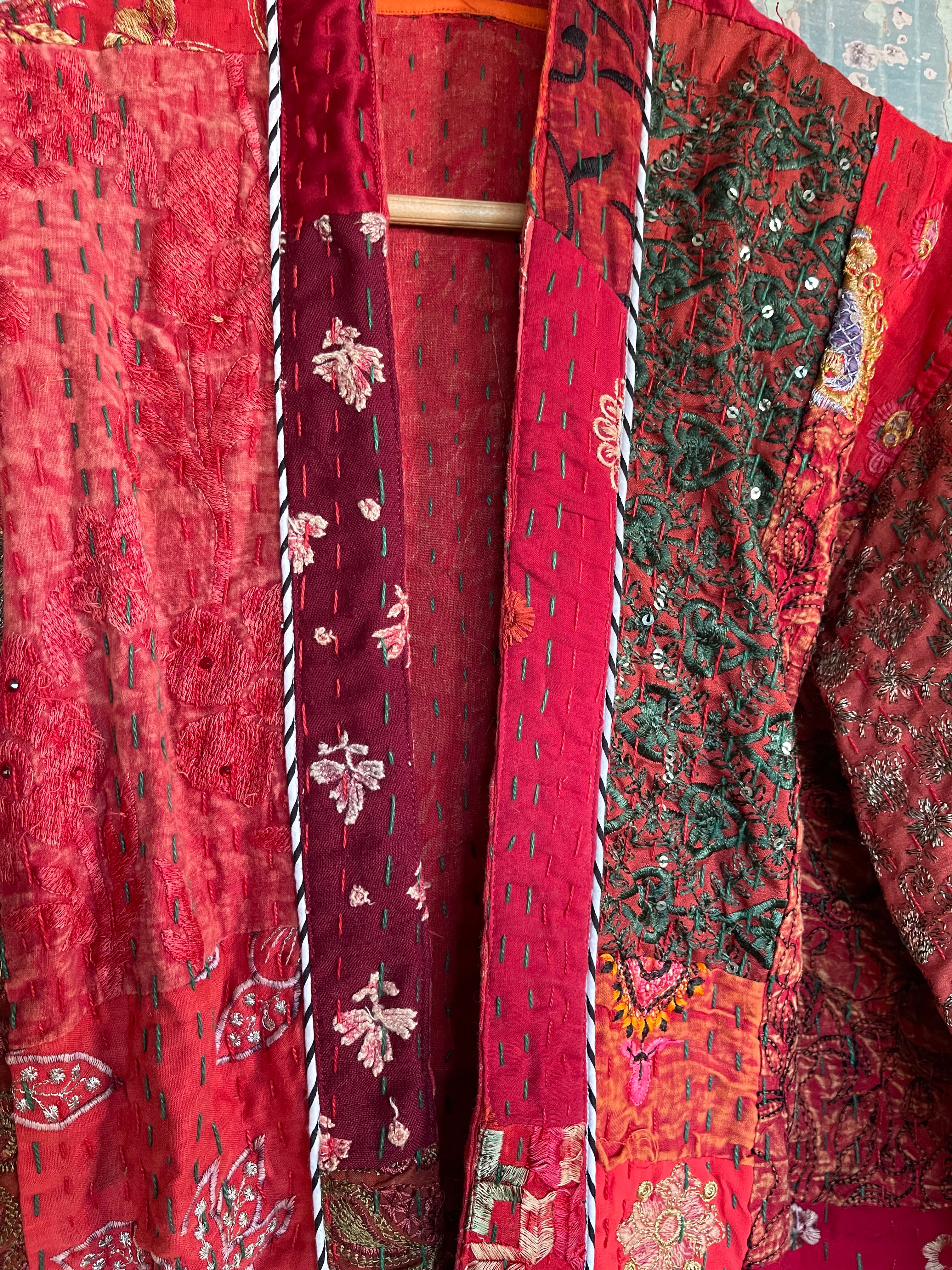 Embroidered Kantha Coat - Evening