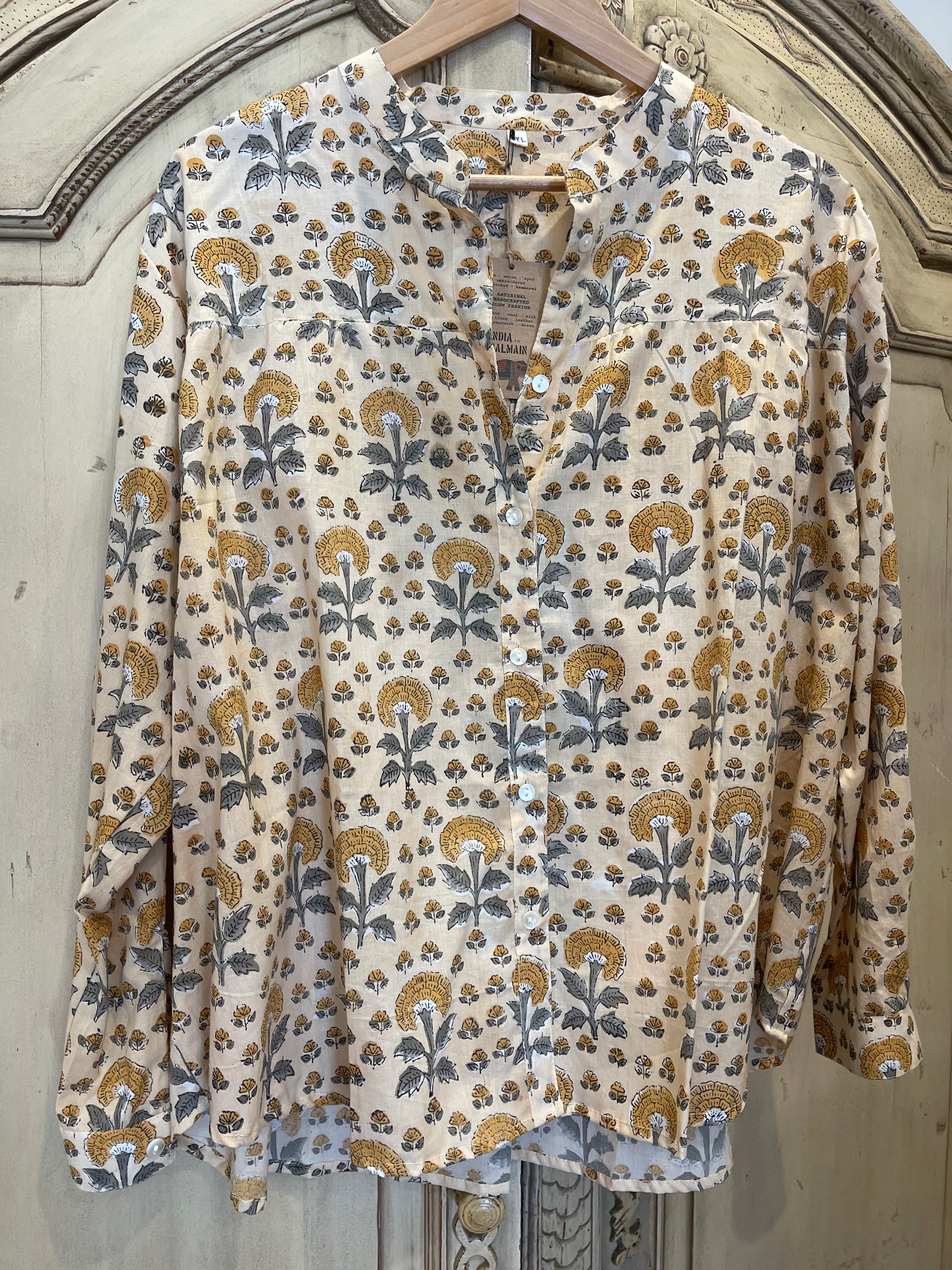 Handblock Printed Blouse - MARIGOLD