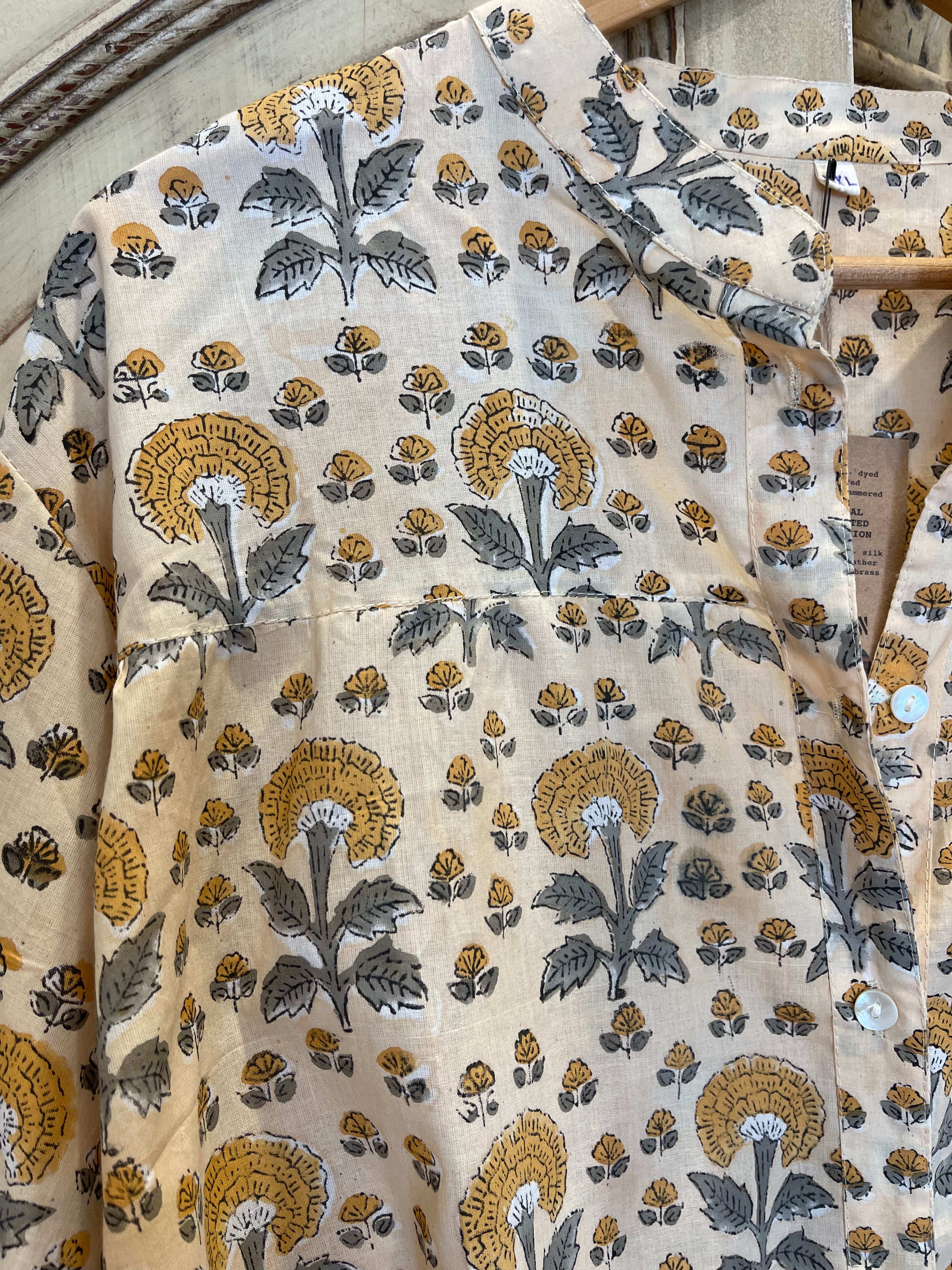 Handblock Printed Blouse - MARIGOLD