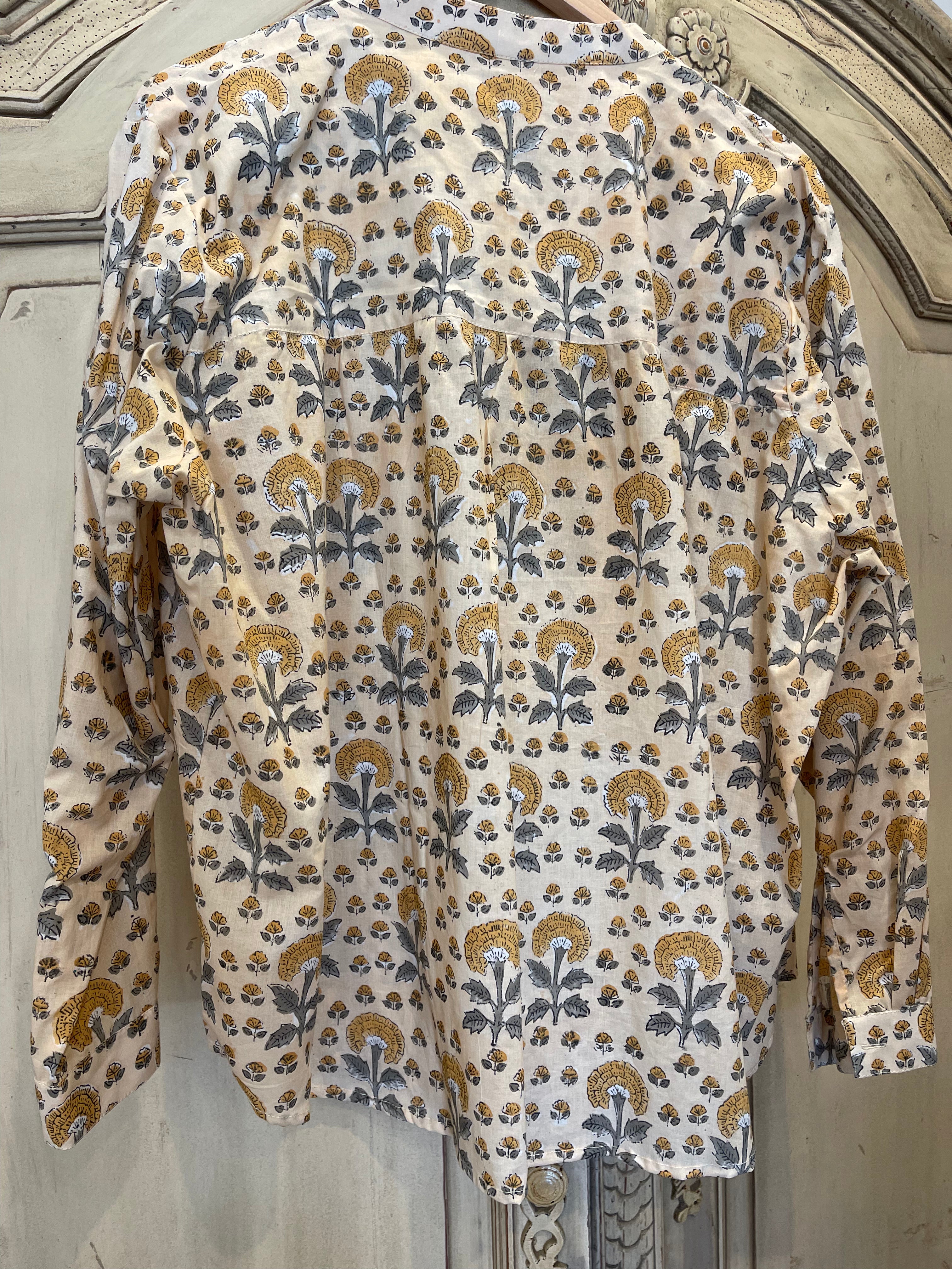 Handblock Printed Blouse - MARIGOLD