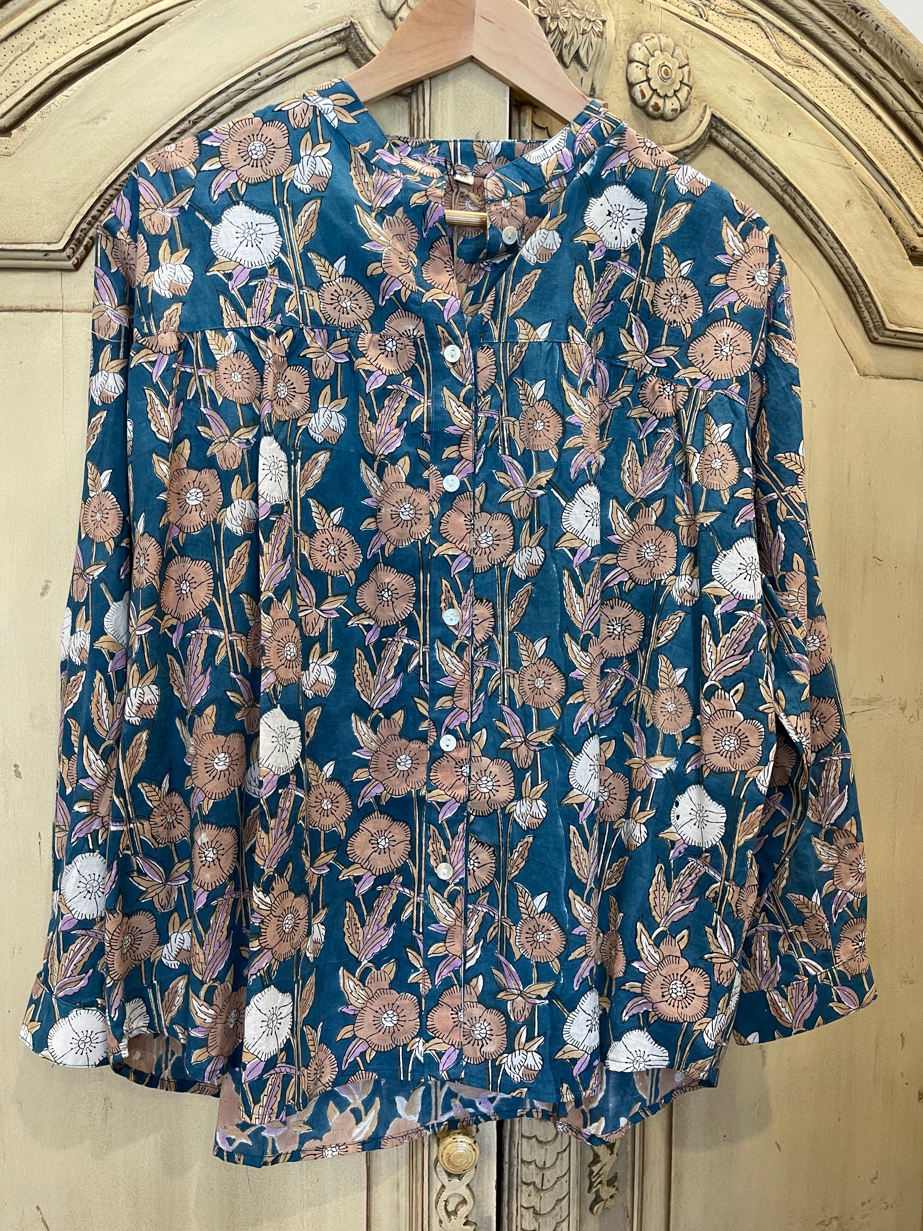 Handblock Printed Blouse - CLAIRE