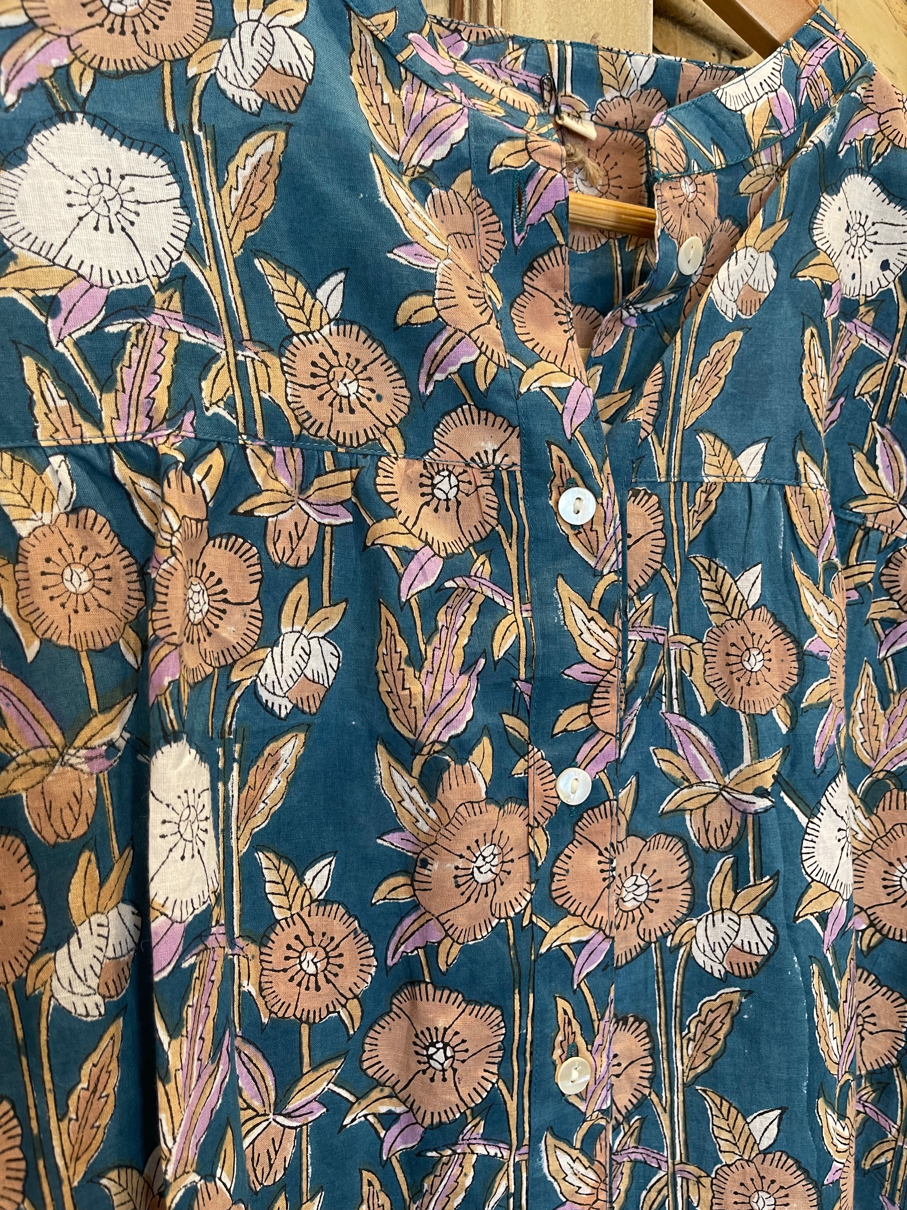 Handblock Printed Blouse - CLAIRE