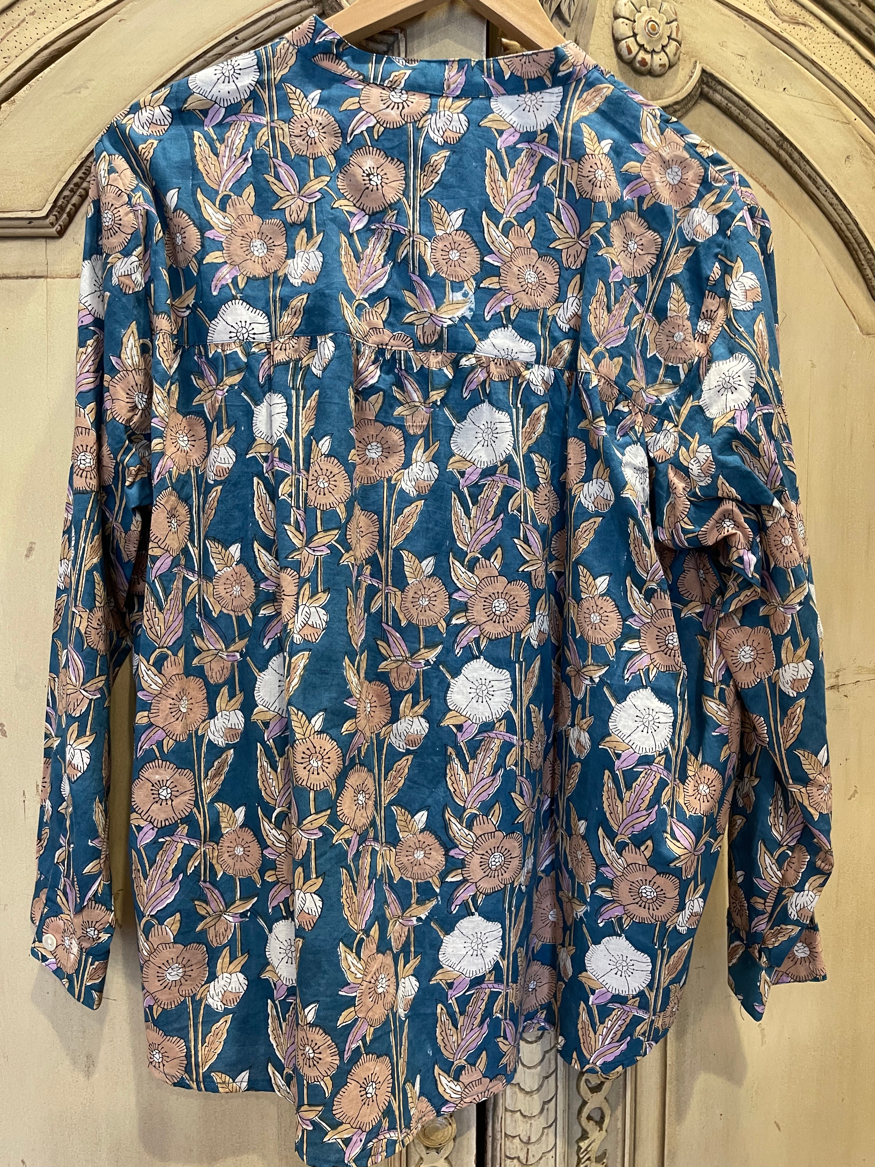 Handblock Printed Blouse - CLAIRE