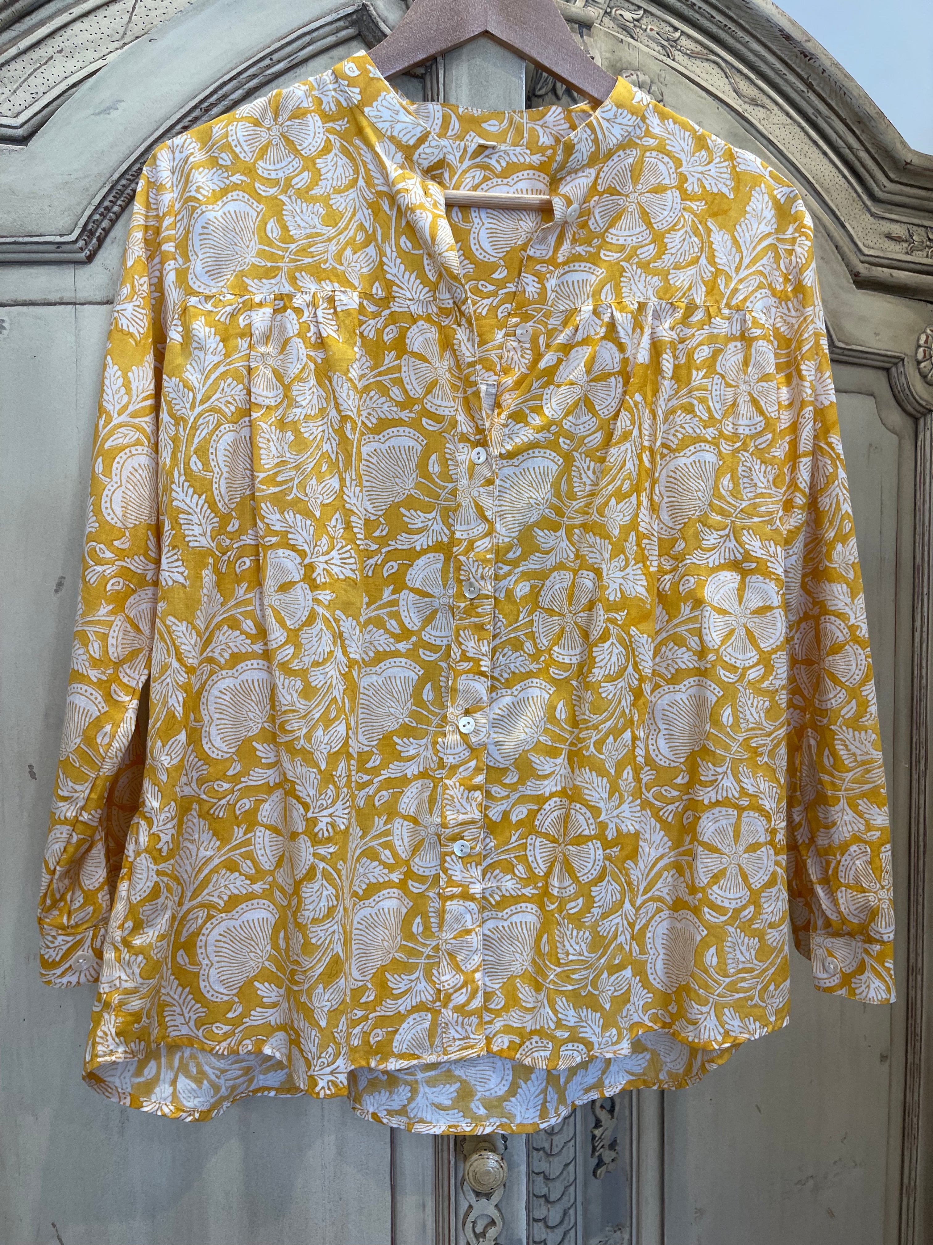 Handblock Printed Blouse - FIELD of GOLD