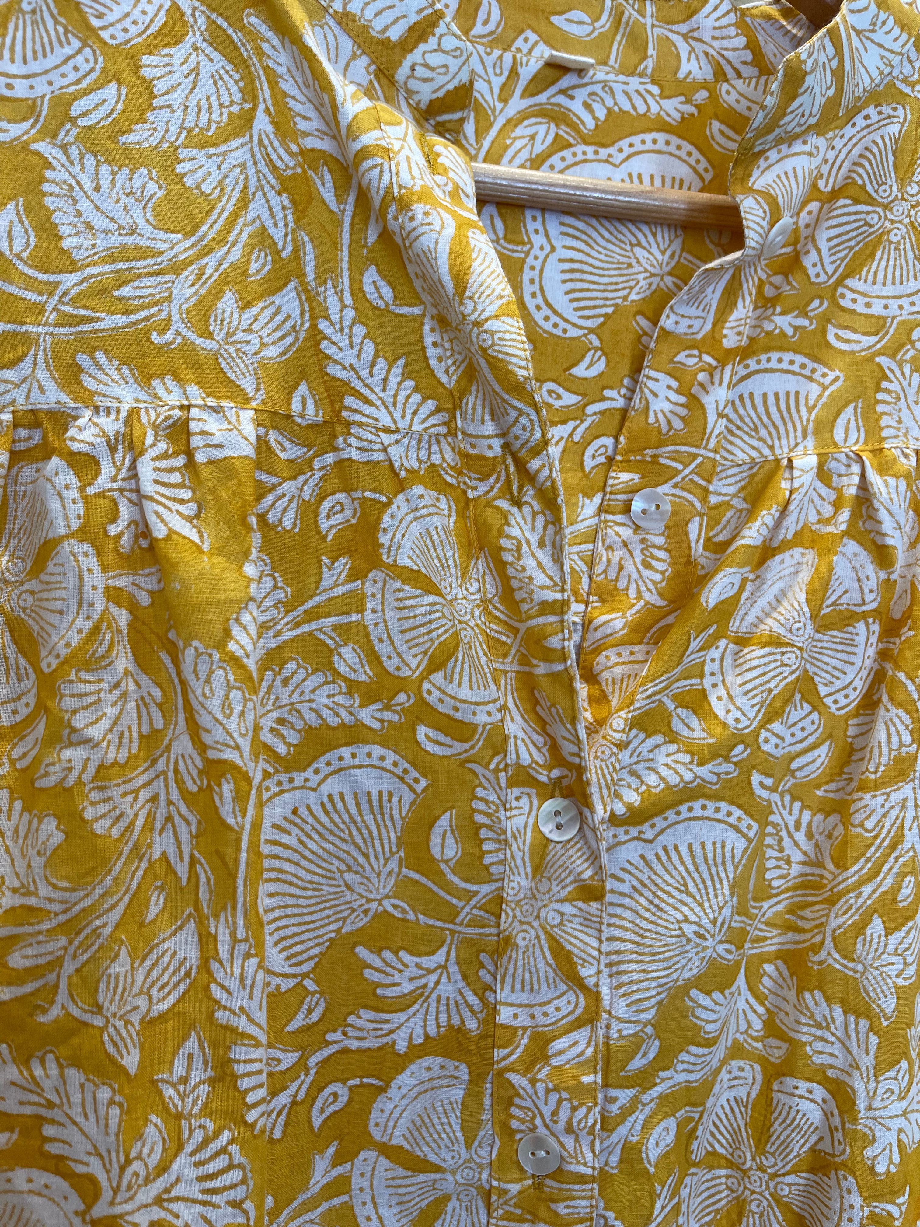 Handblock Printed Blouse - FIELD of GOLD
