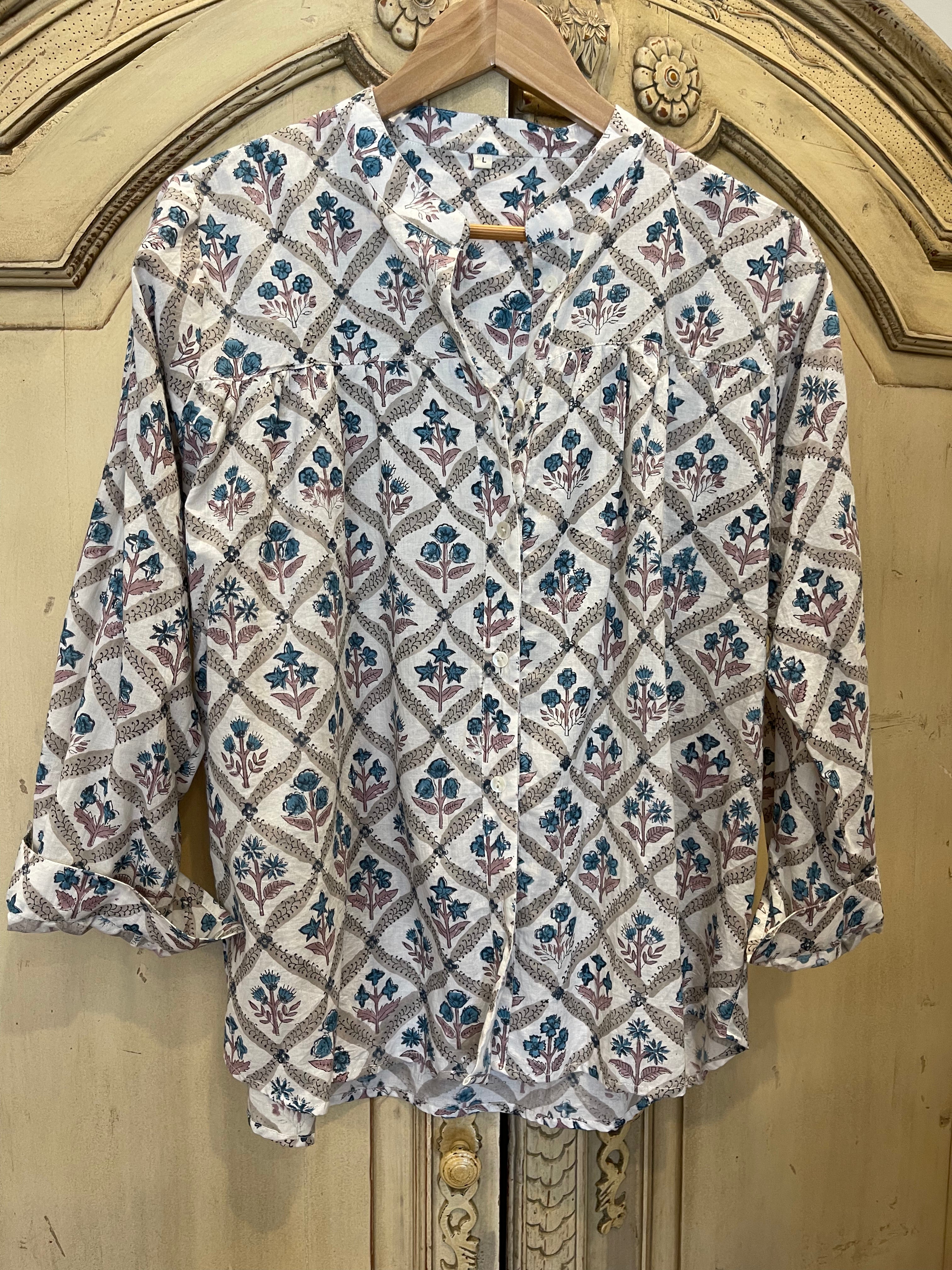 Handblock Printed Blouse - GILLIAN